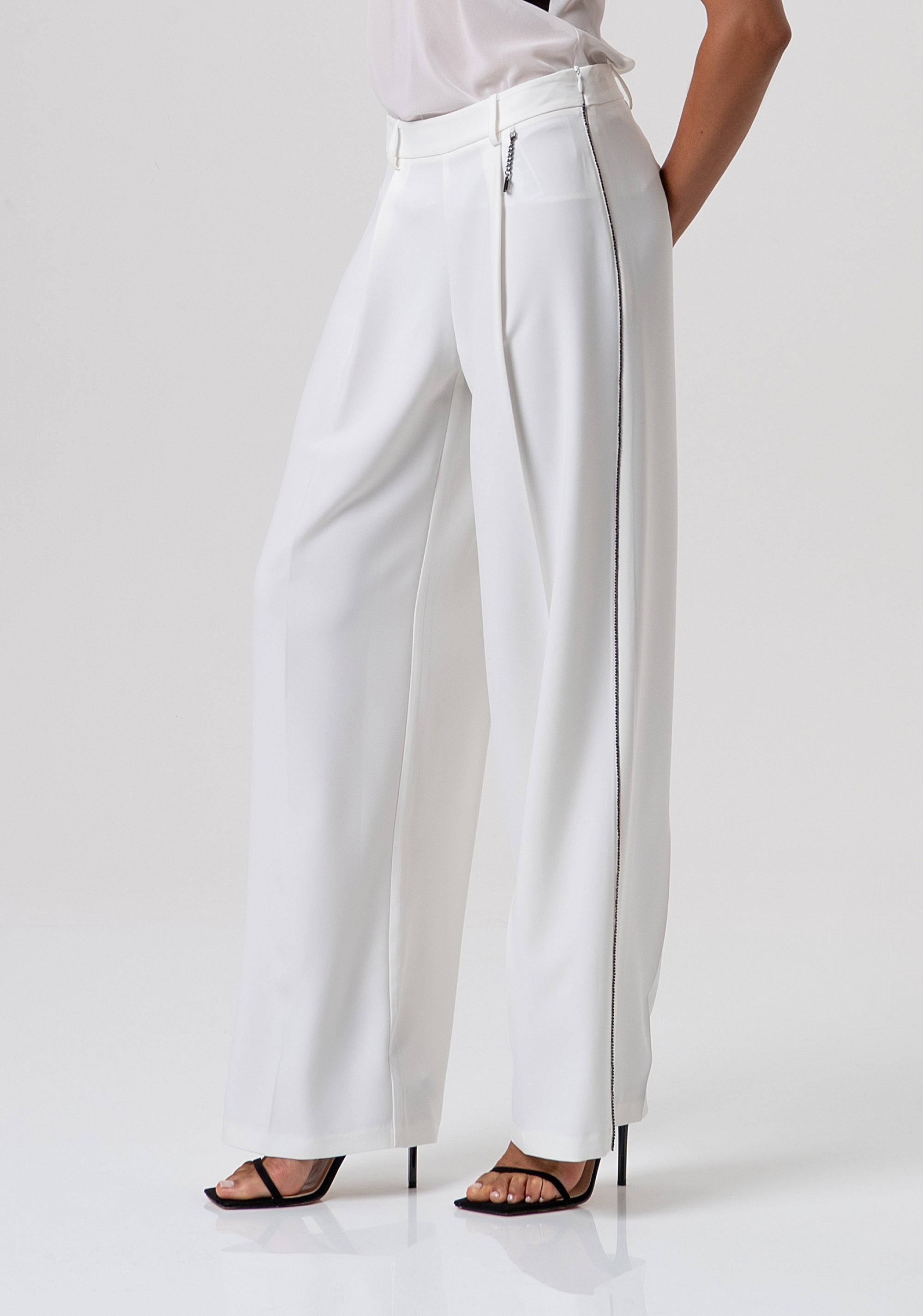 Palazzo pant flare with darts Fracomina FQ26SV3001W47601-278-2