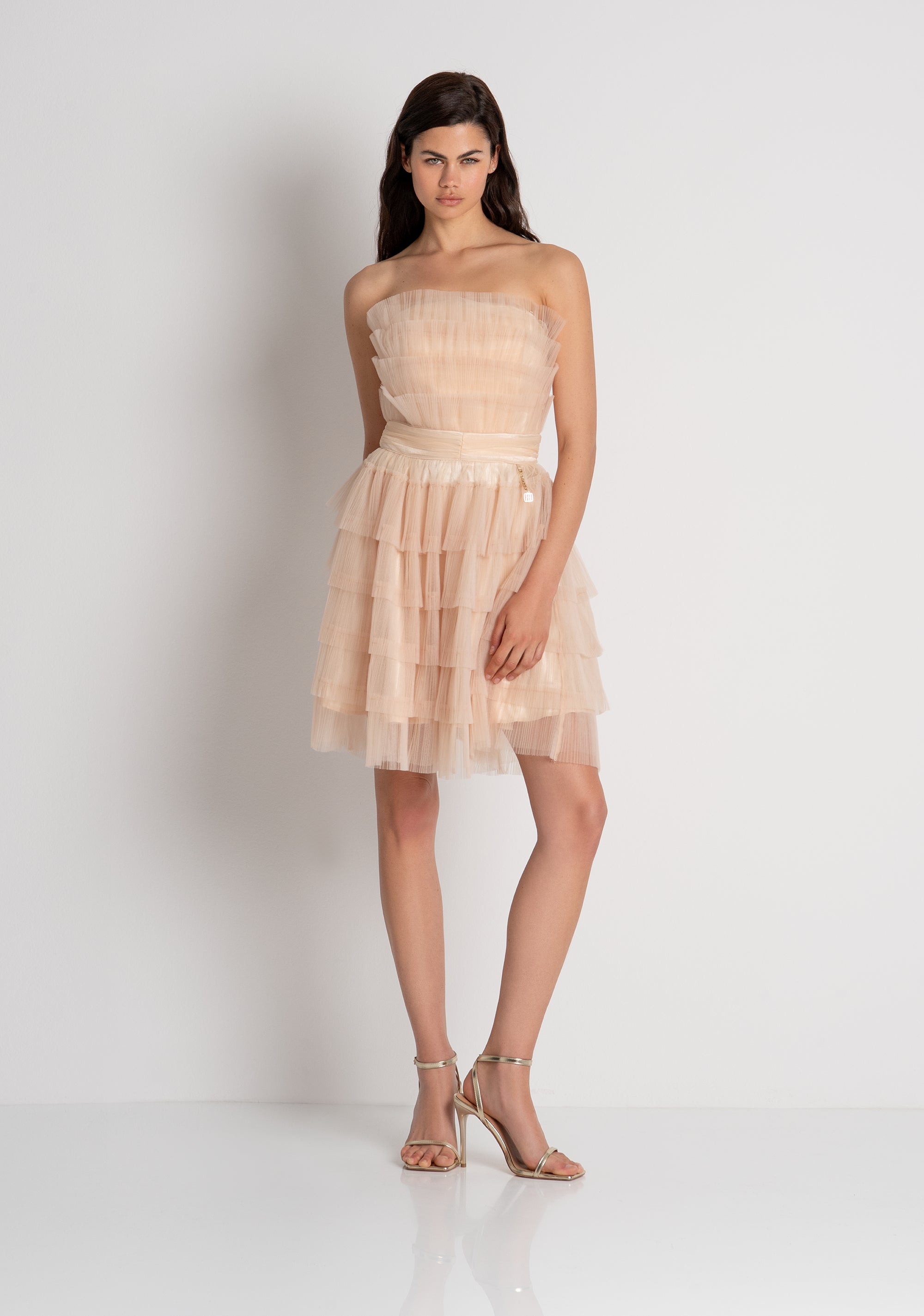 Mini dress regular fit made in tulle Fracomina FQ26WD1004W85401-2