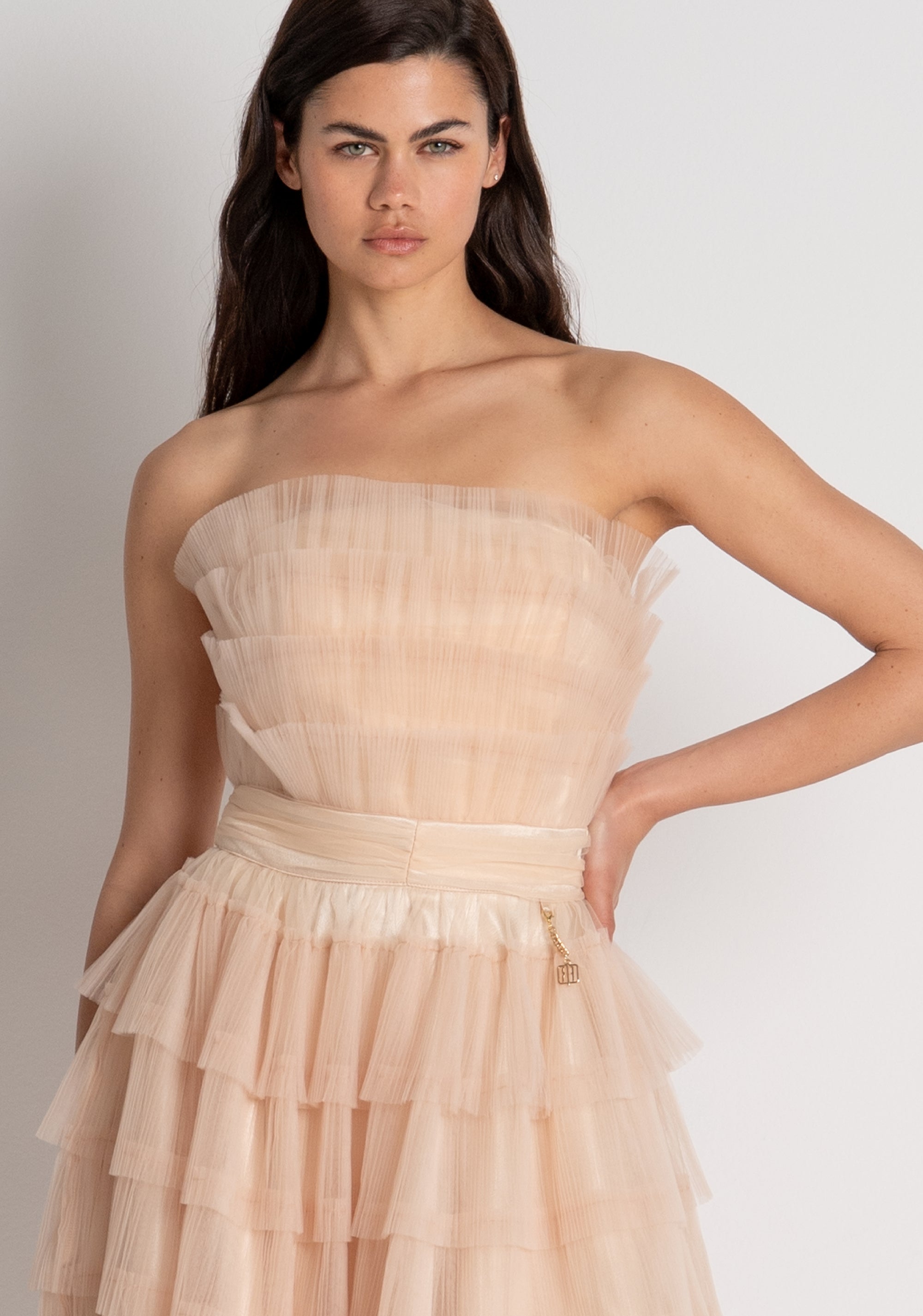 Mini dress regular fit made in tulle Fracomina FQ26WD1004W85401-3