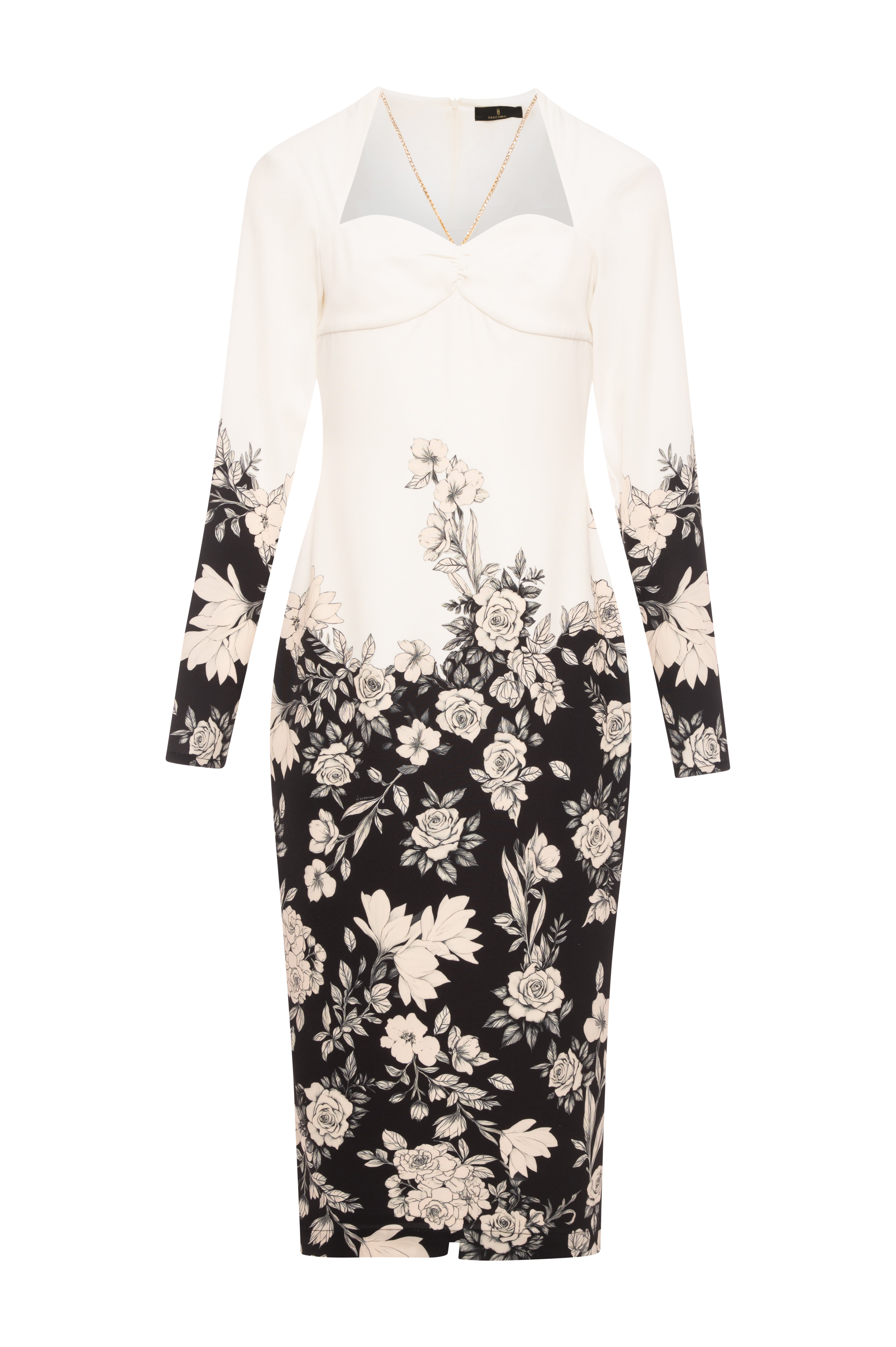 Dress slim fit middle length with flowery print Fracomina FQ26WD2007W476K2-KE1-1