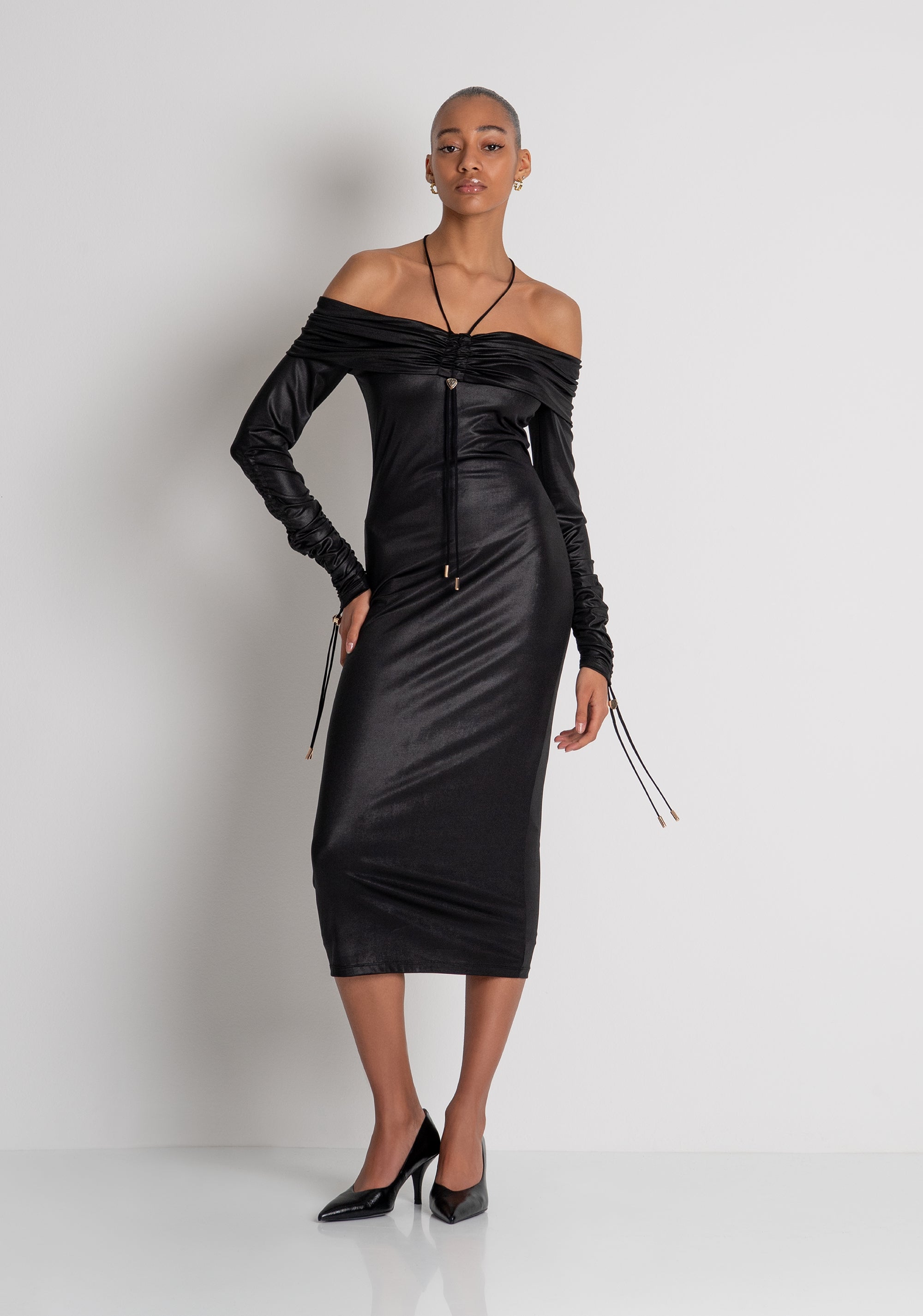 Dress slim fit middle length made in fake leather Fracomina FQ26WD2008W59501-053-2