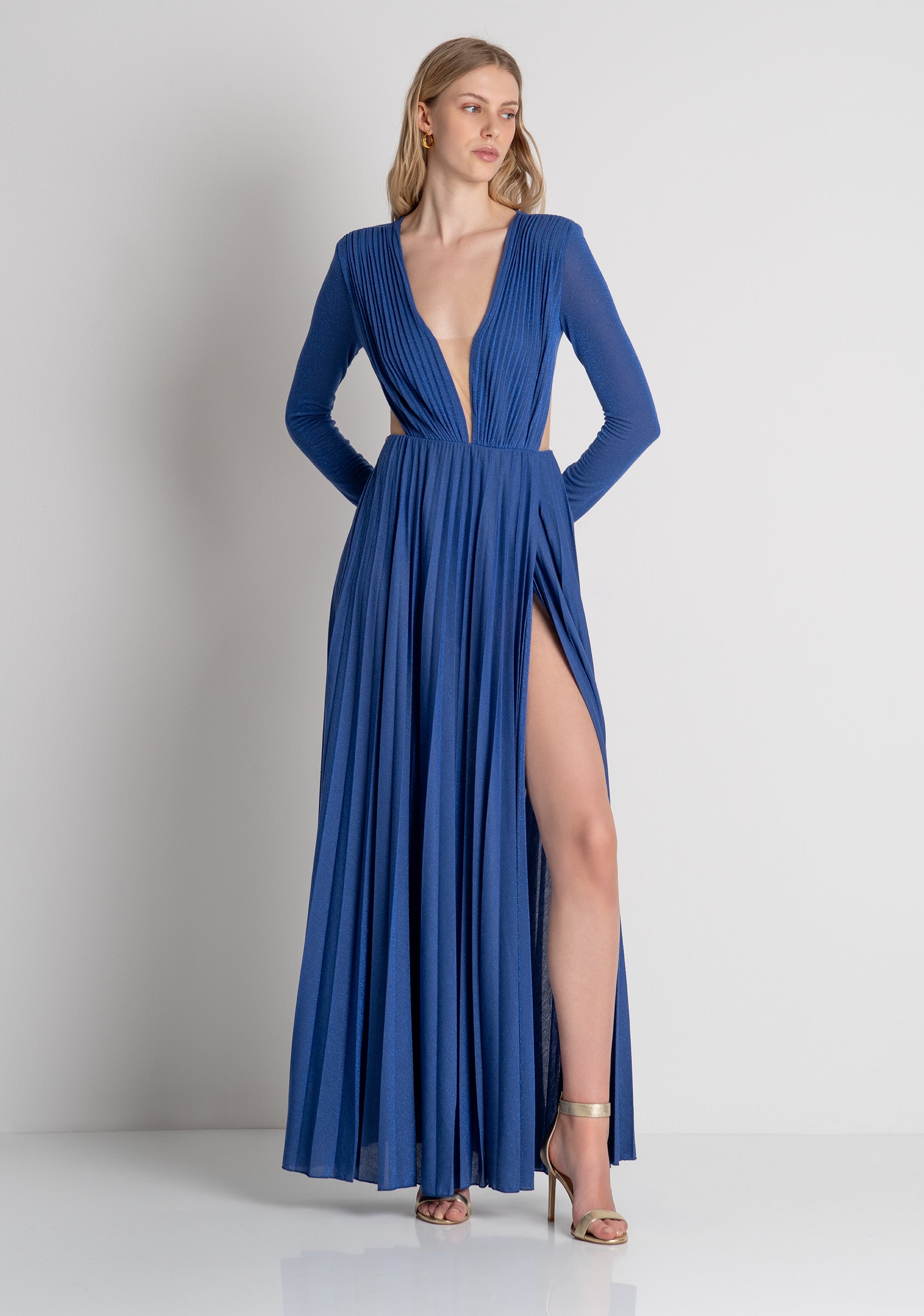 Long dress regular fit with lurex Fracomina FQ26WD3005W855F9-064-2