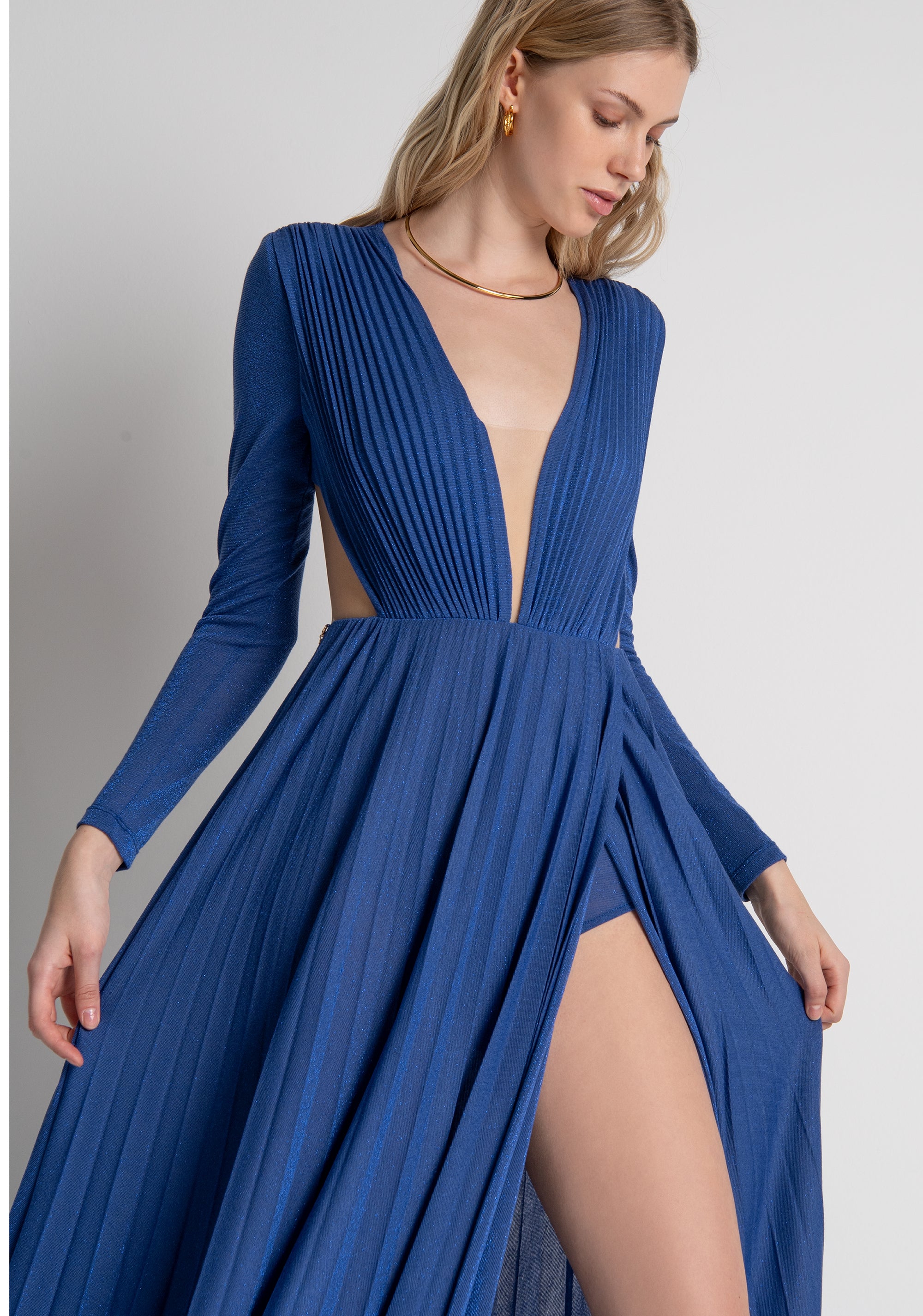 Long dress regular fit with lurex Fracomina FQ26WD3005W855F9-064-3