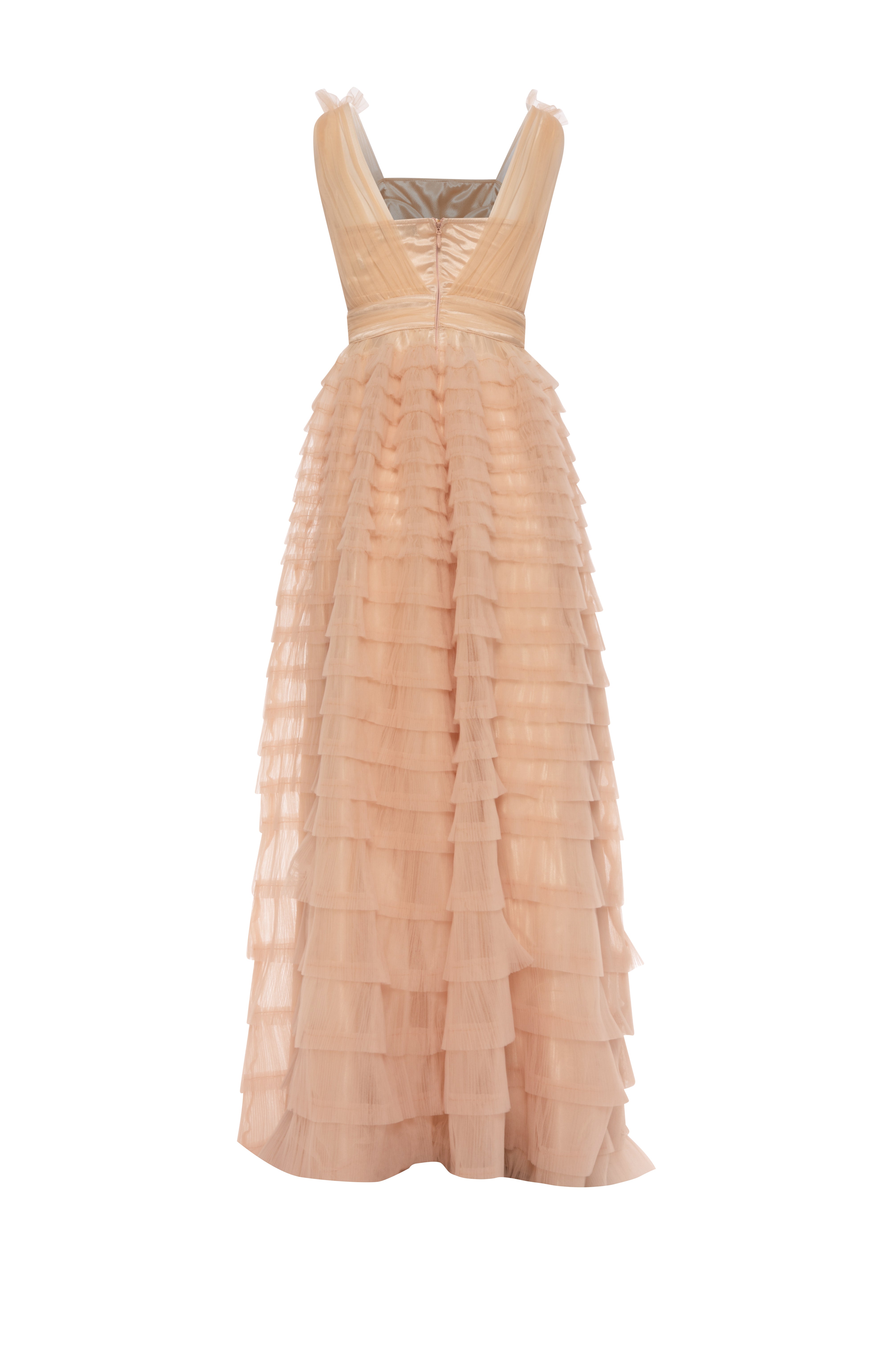 Long sleeveless dress made in tulle Fracomina FQ26WD3007W85401-K82-2