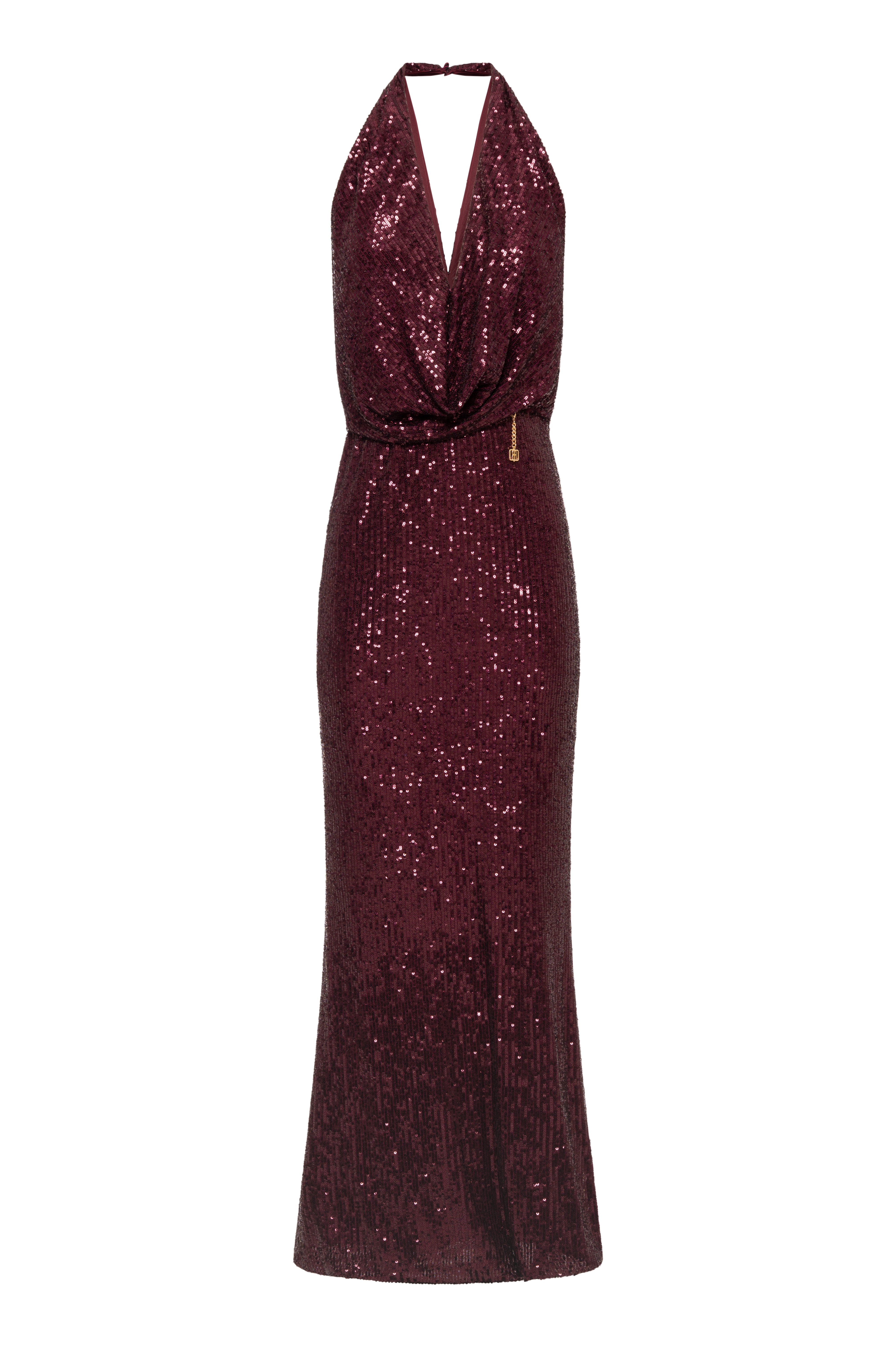 Long sleeveless dress with sequins Fracomina FQ26WD3017W706N6-KI3-1