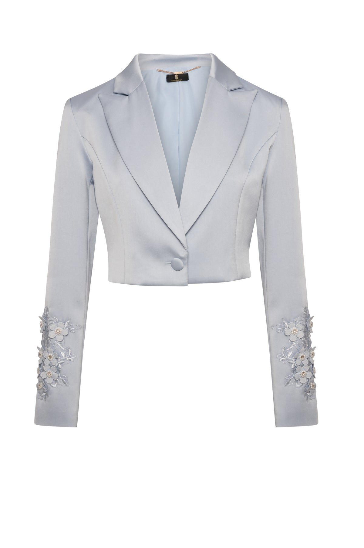 Blazer jacket cropped made in satin Fracomina FQ26WJ1002W853E5-K81-1_061c16dc-ceab-439e-acd4-784a7209549a