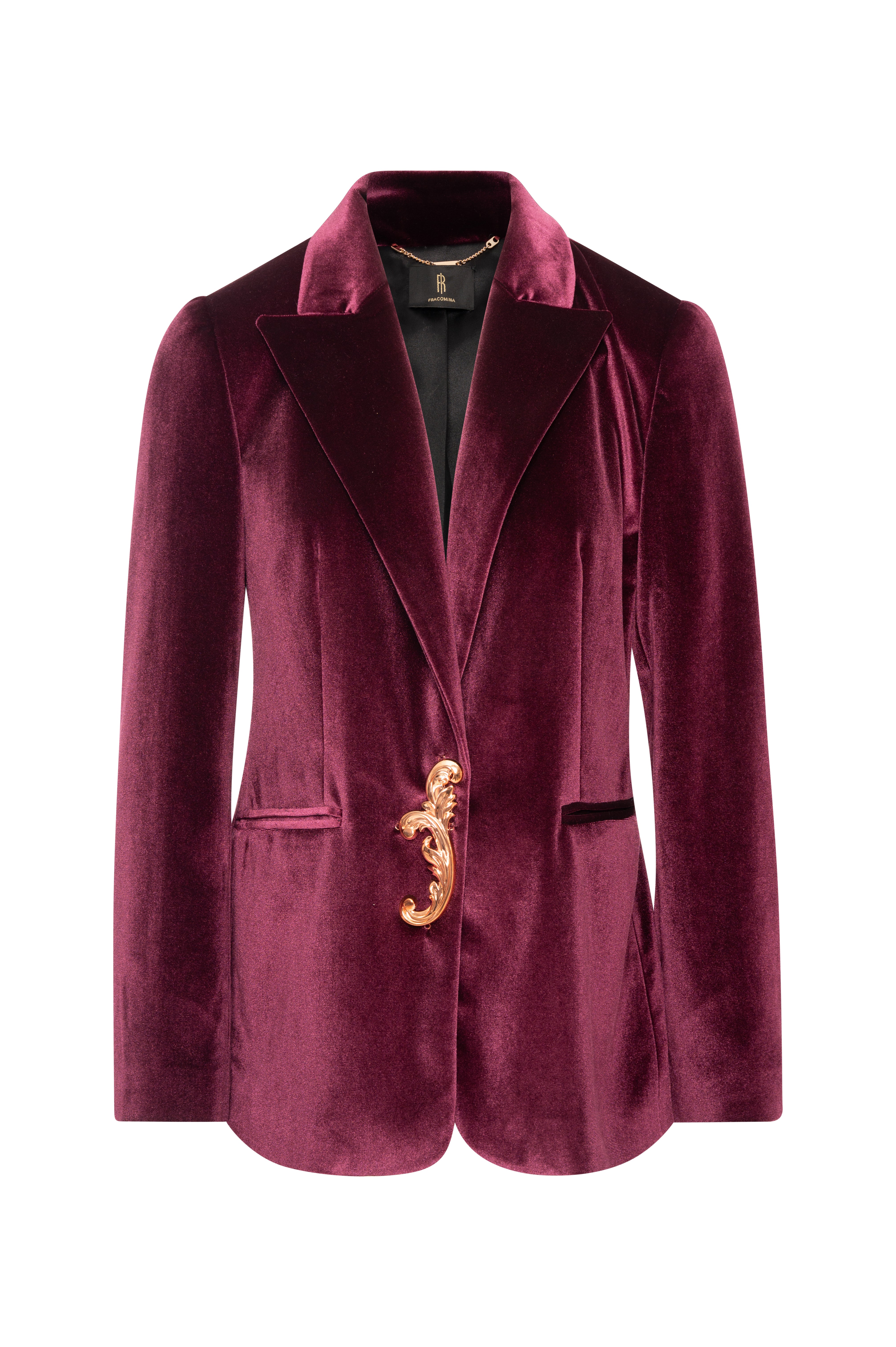 Blazer jacket regular fit single breasted made in velvet Fracomina FQ26WJ2001W59601-KI3-1
