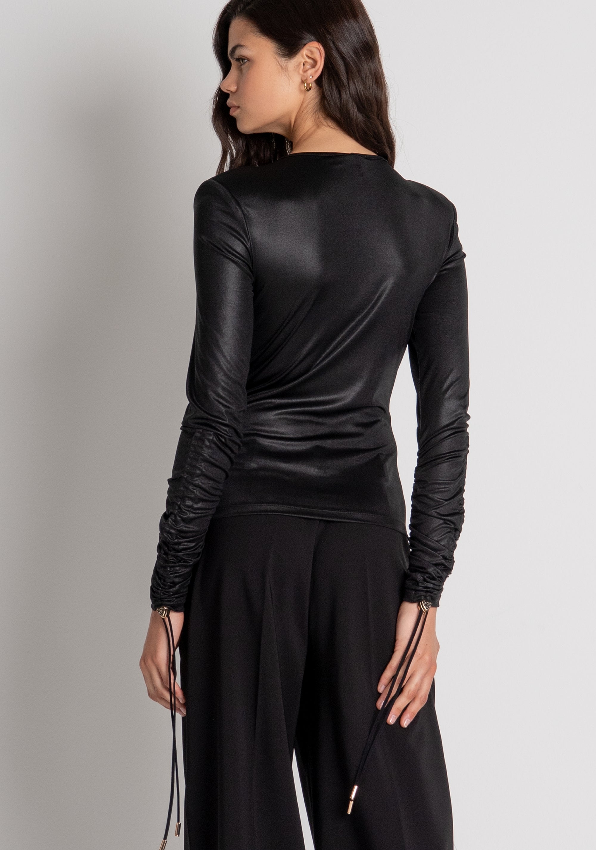 Blouse slim fit made in fake leather Fracomina FQ26WT1005W59501-053-3