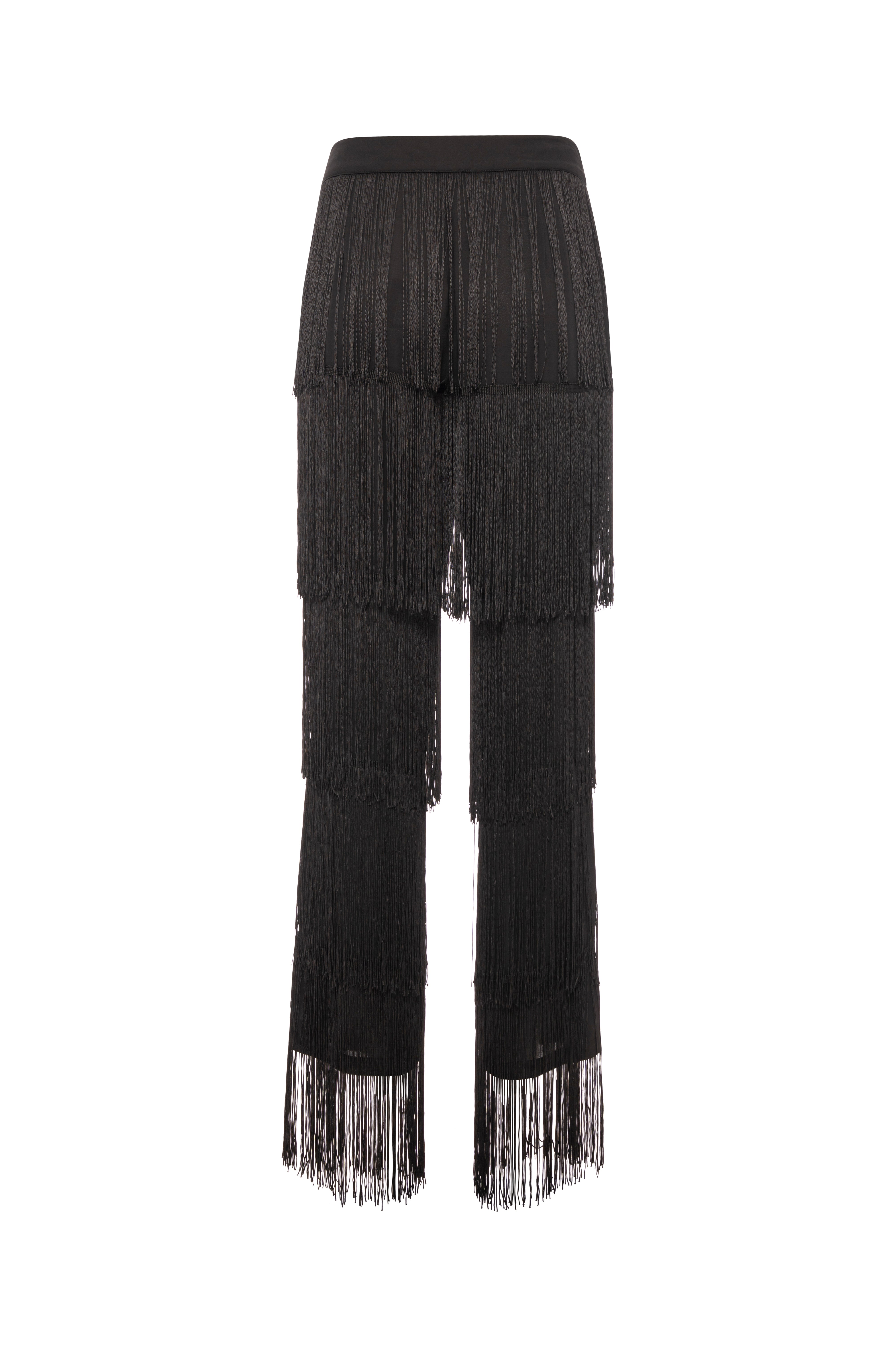 Palazzo pant wide fit with fringes Fracomina FQ26WV3007W47601-K01-2