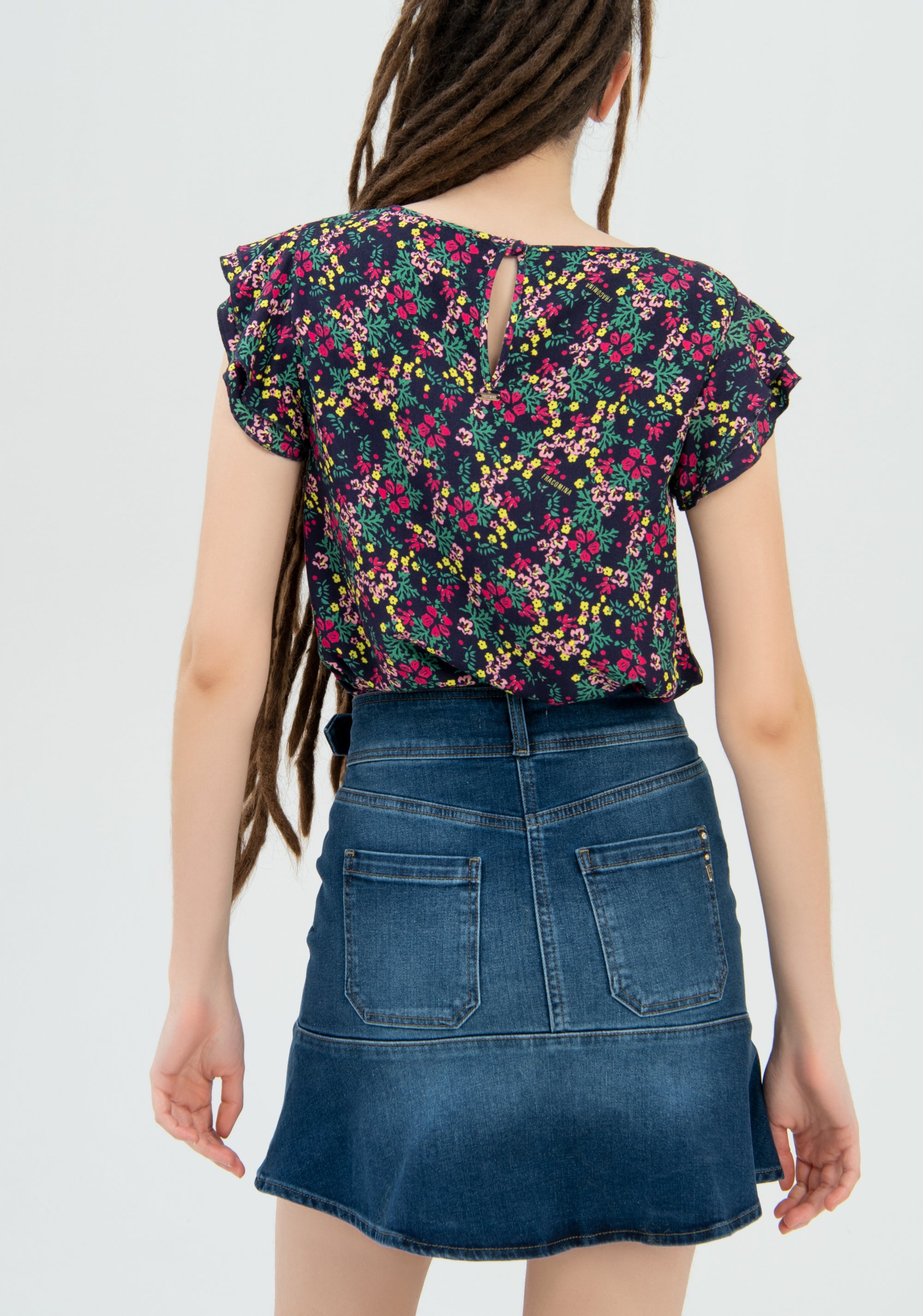 Mini skirt slim fit made in denim with middle wash Fracomina FR22WG1001D40102-349-4