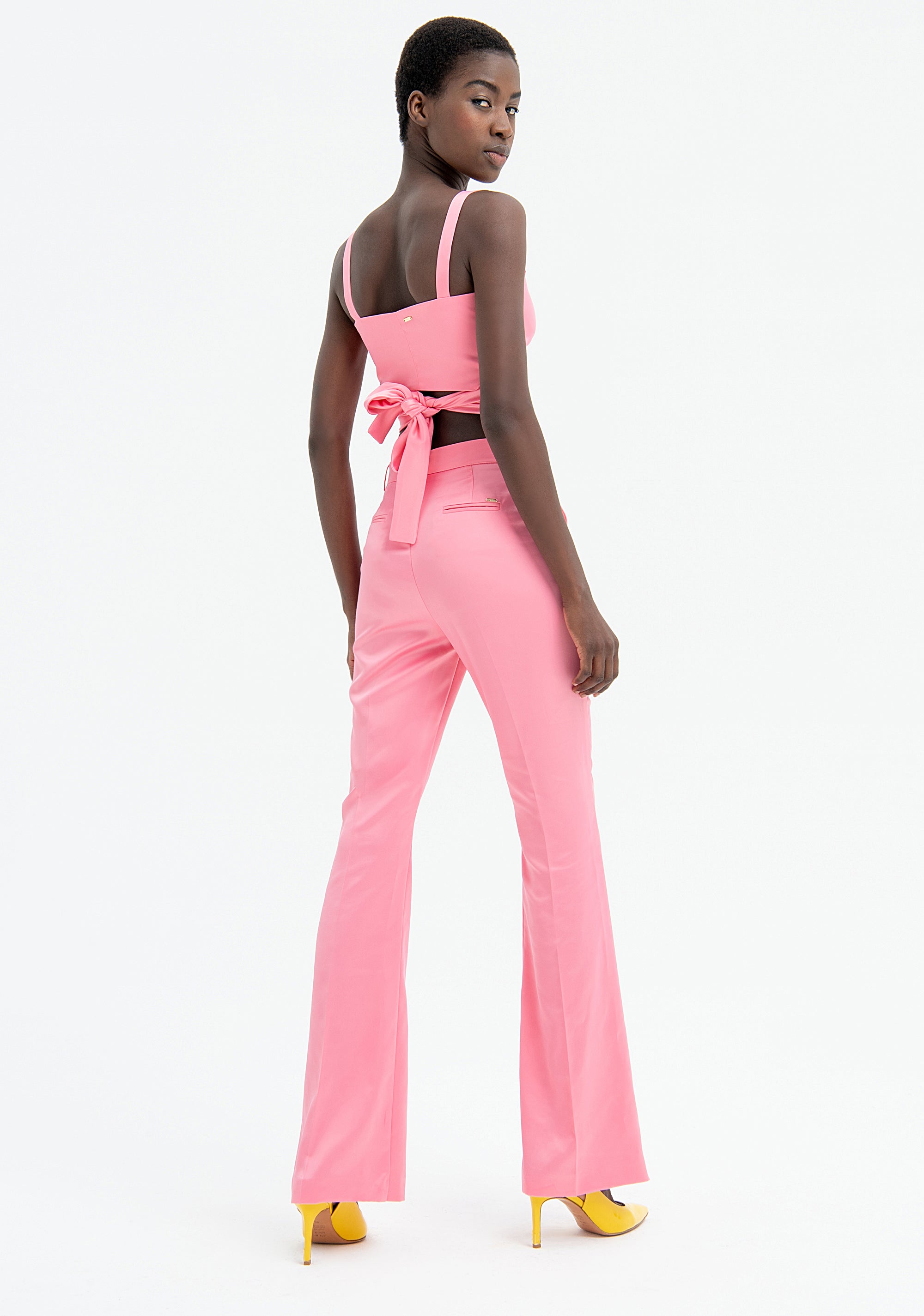 Bootcut pant made in satin Fracomina FR23SV3006W41101-G25-5