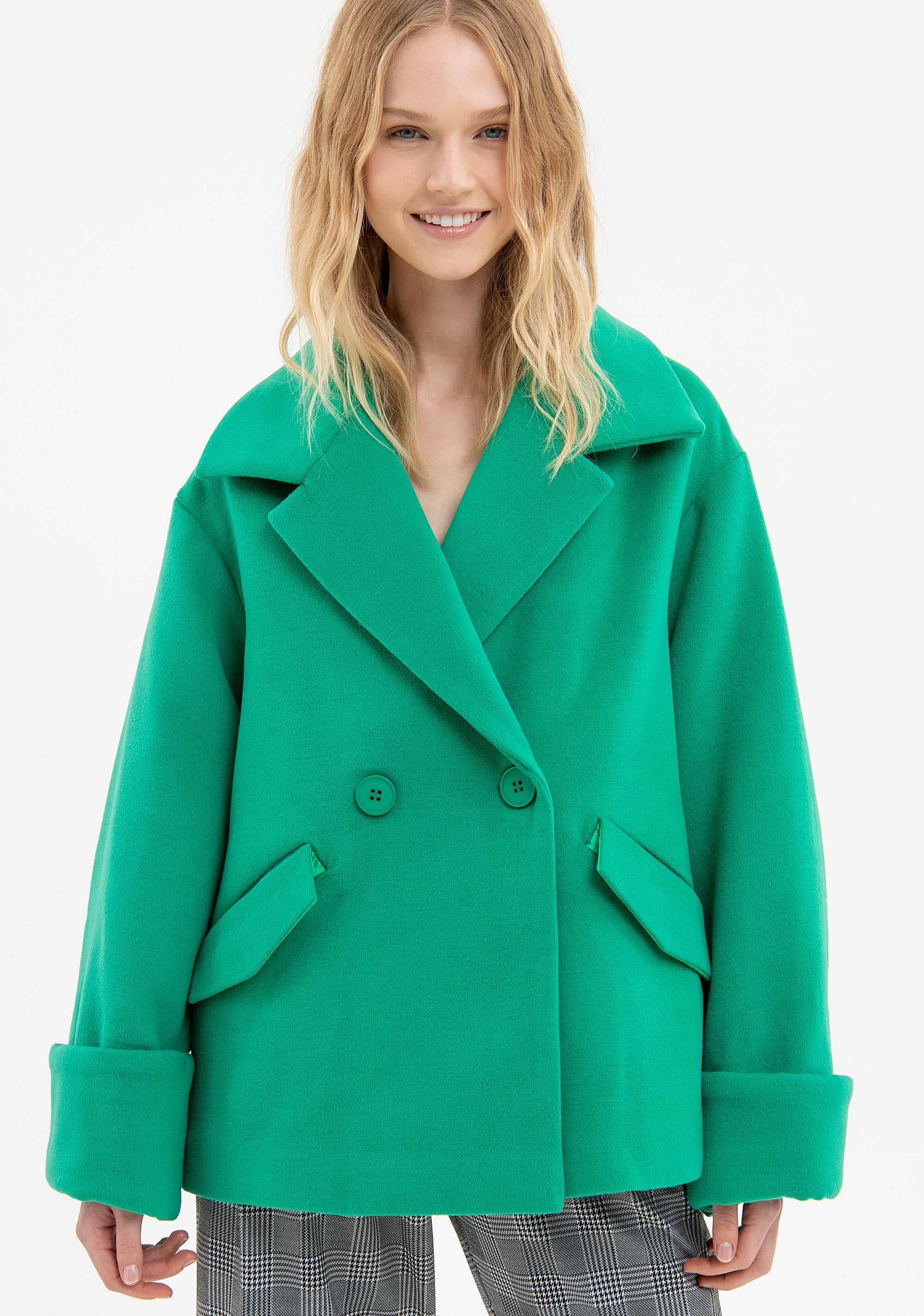 Coat over fit double breasted made in cloth Fracomina FR23WC1006O44701-152-1