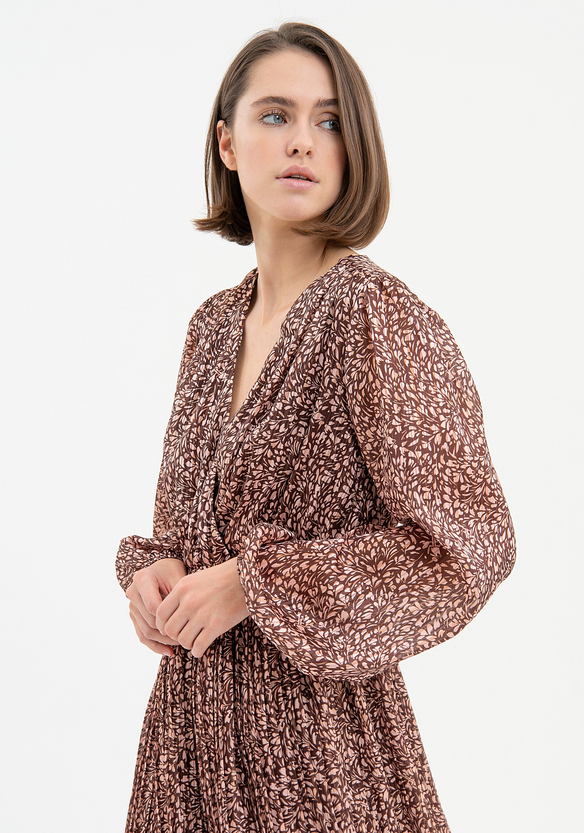 Mini dress regular fit with flowery pattern Fracomina FR23WD1012W652R8-R66-2