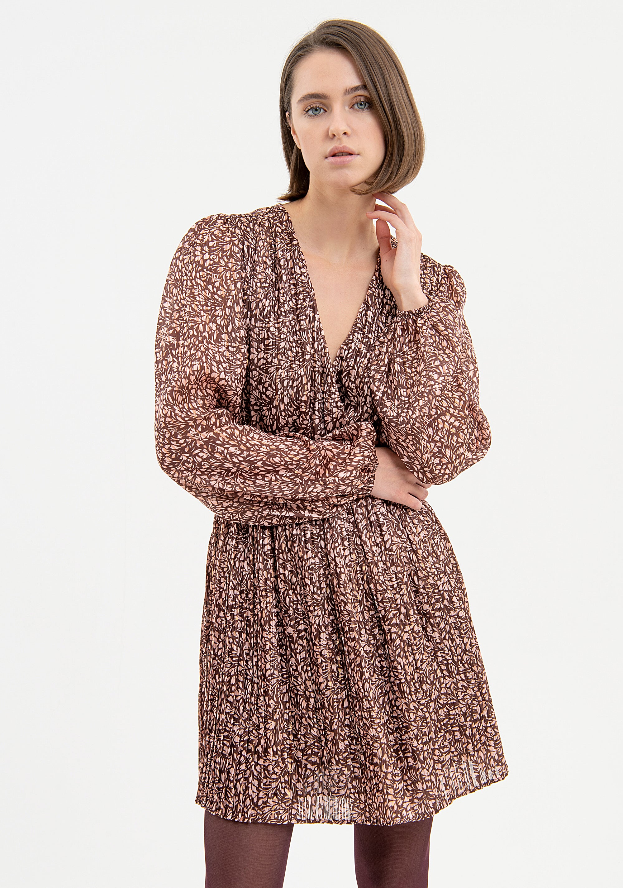 Mini dress regular fit with flowery pattern Fracomina FR23WD1012W652R8-R66-3