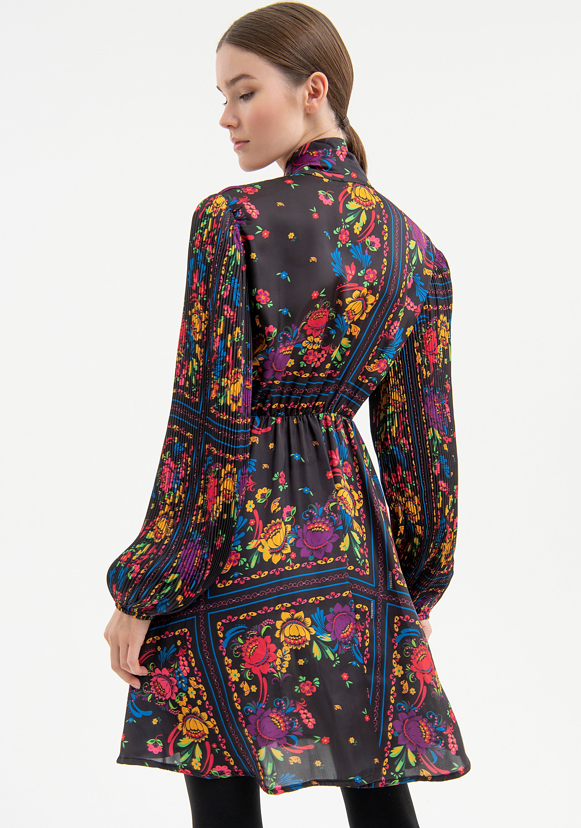 Mini dress regular fit with foulard pattern Fracomina FR23WD1023W411R8-R32-5