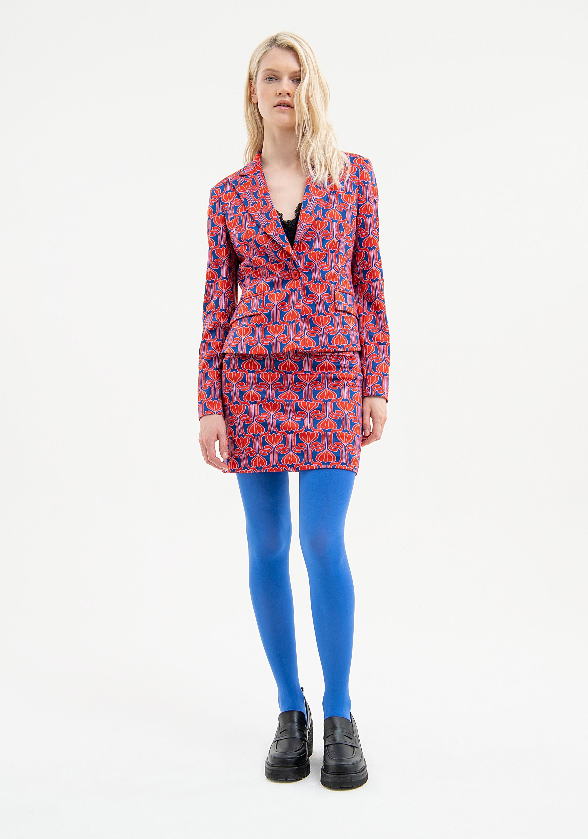 Blazer regular fit single breasted with flowery pattern Fracomina FR23WJ2002W649F8-210-1_170c9879-c686-43ca-b9df-f87ec32795e4