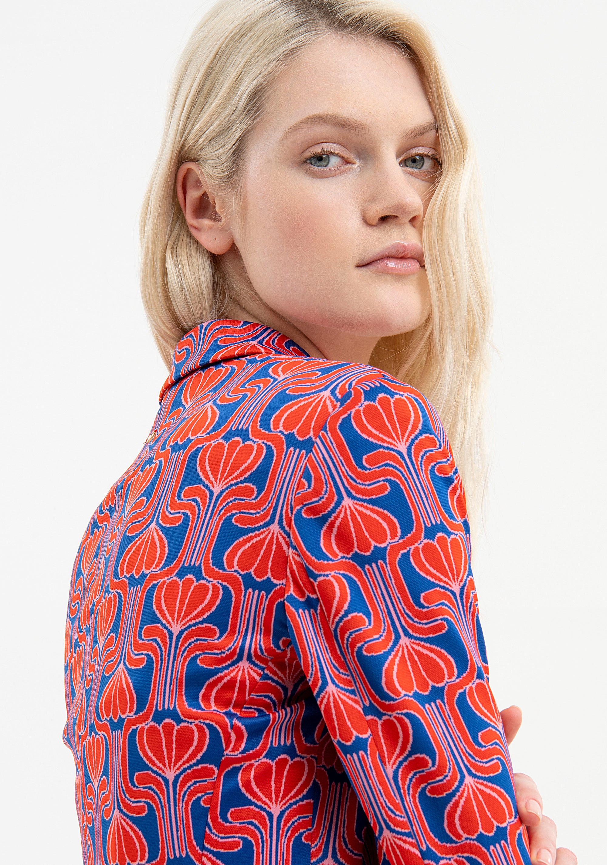 Blazer regular fit single breasted with flowery pattern Fracomina FR23WJ2002W649F8-210-3