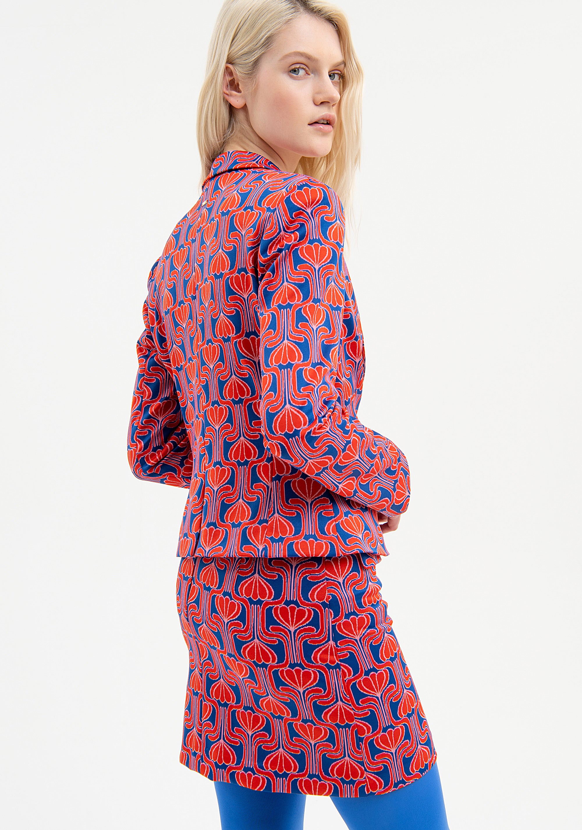 Blazer regular fit single breasted with flowery pattern Fracomina FR23WJ2002W649F8-210-4