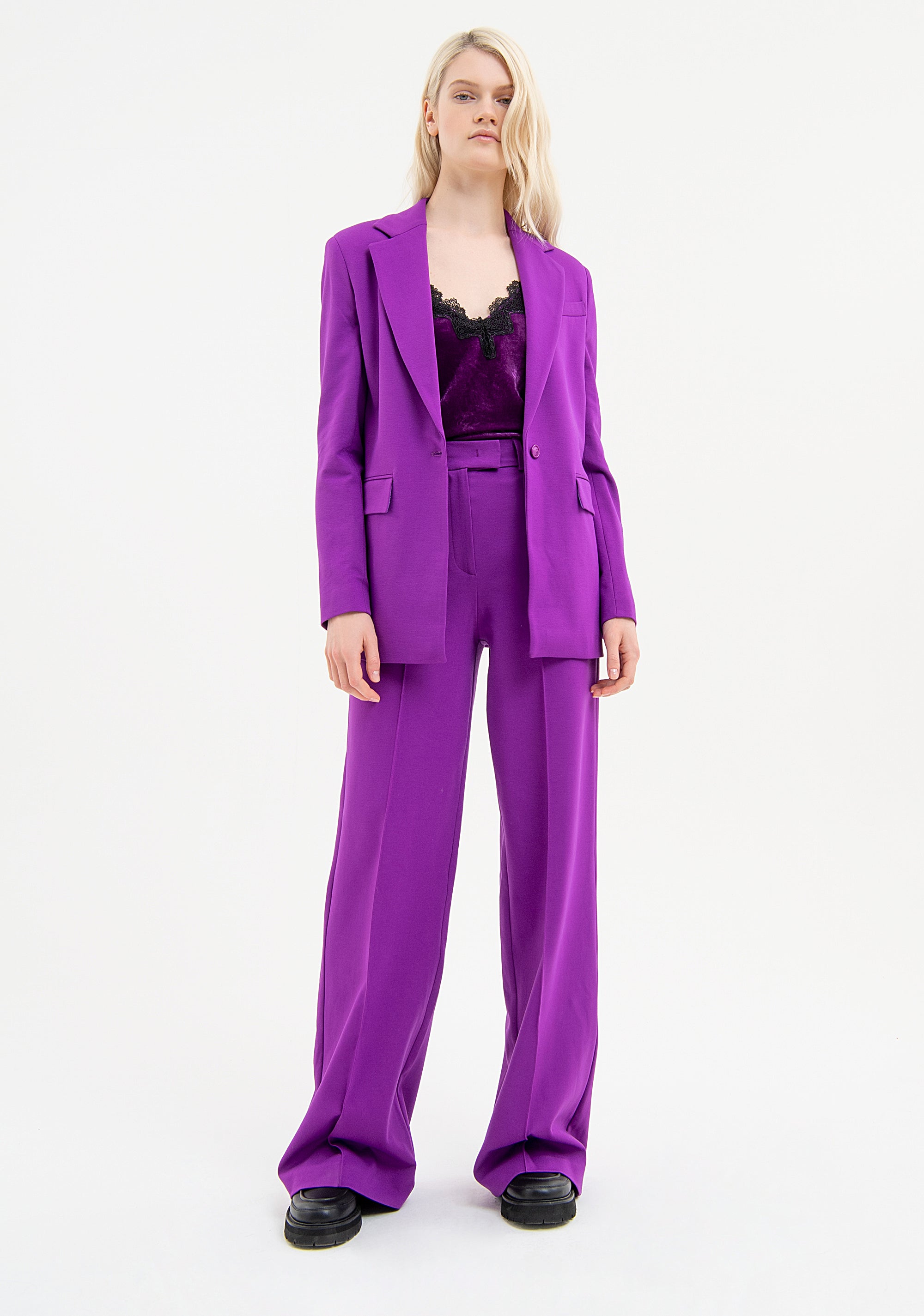 Long blazer regular fit single breasted made in Milano stitch fabric Fracomina FR23WJ3004W49701-233-1
