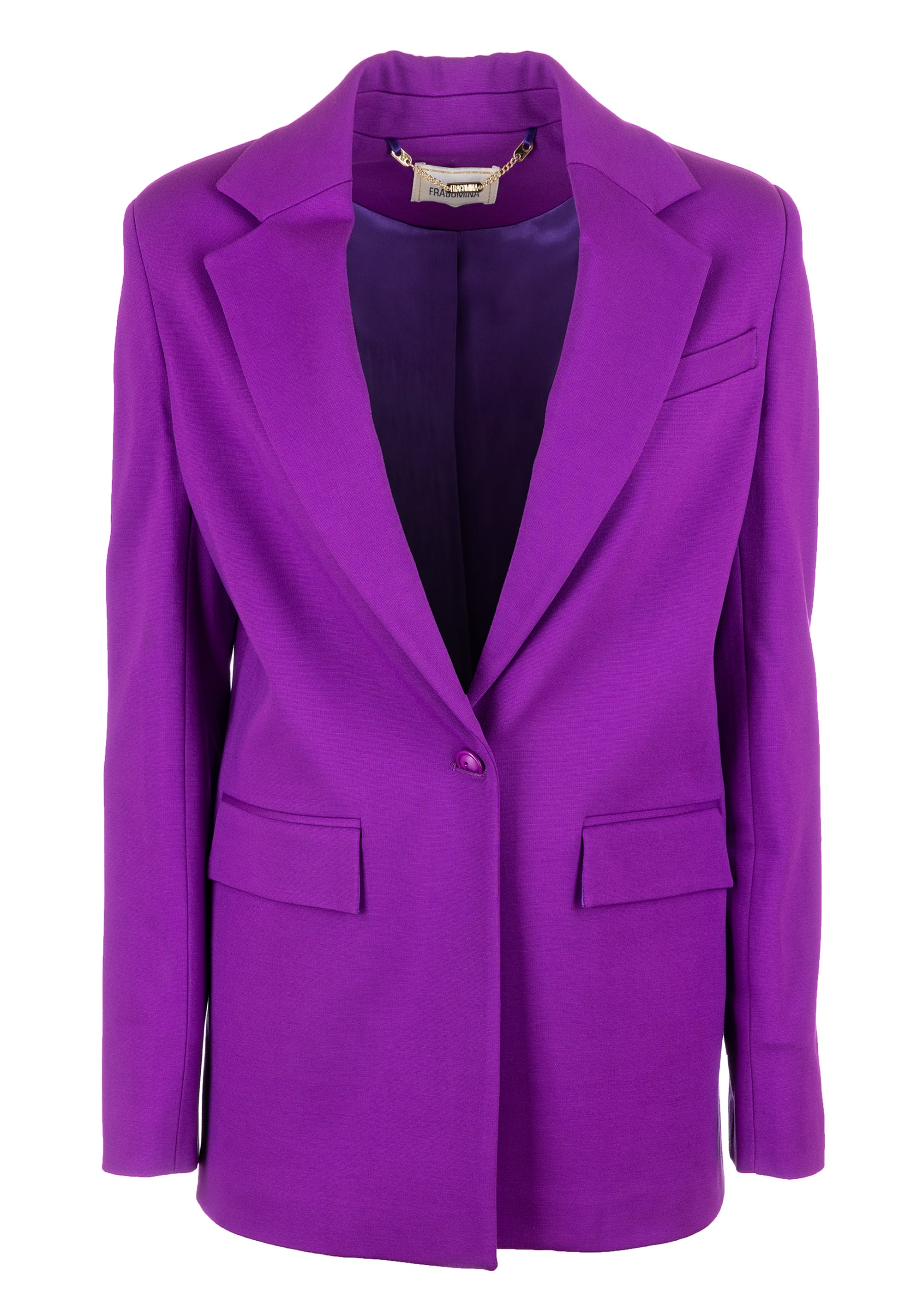 Long blazer regular fit single breasted made in Milano stitch fabric Fracomina FR23WJ3004W49701-233-1_7e26b8ce-5b8c-4821-80ff-990c13a555d6