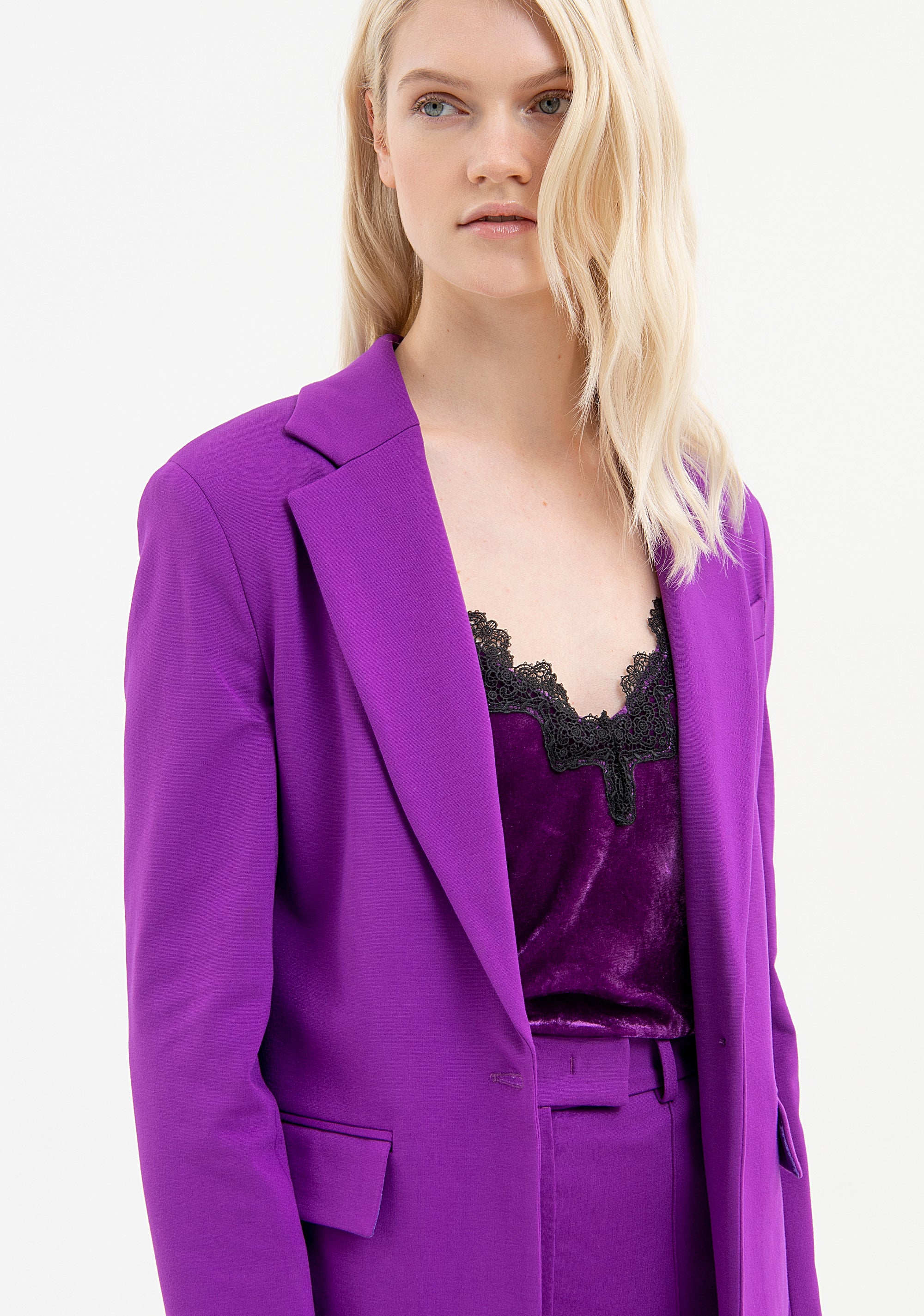 Long blazer regular fit single breasted made in Milano stitch fabric Fracomina FR23WJ3004W49701-233-3