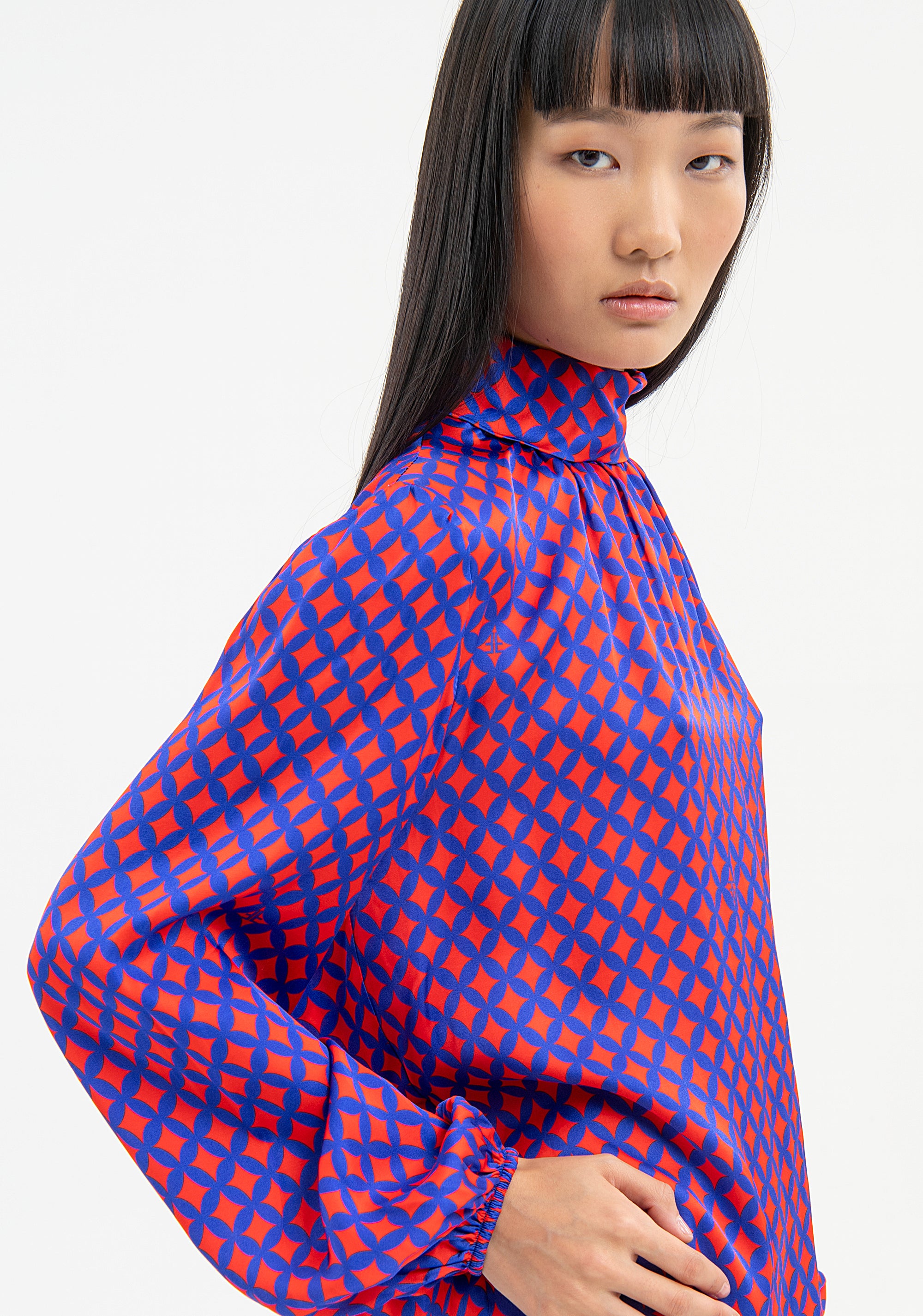 Blouse wide fit with geometric pattern Fracomina FR23WT1032W651R8-R18-2