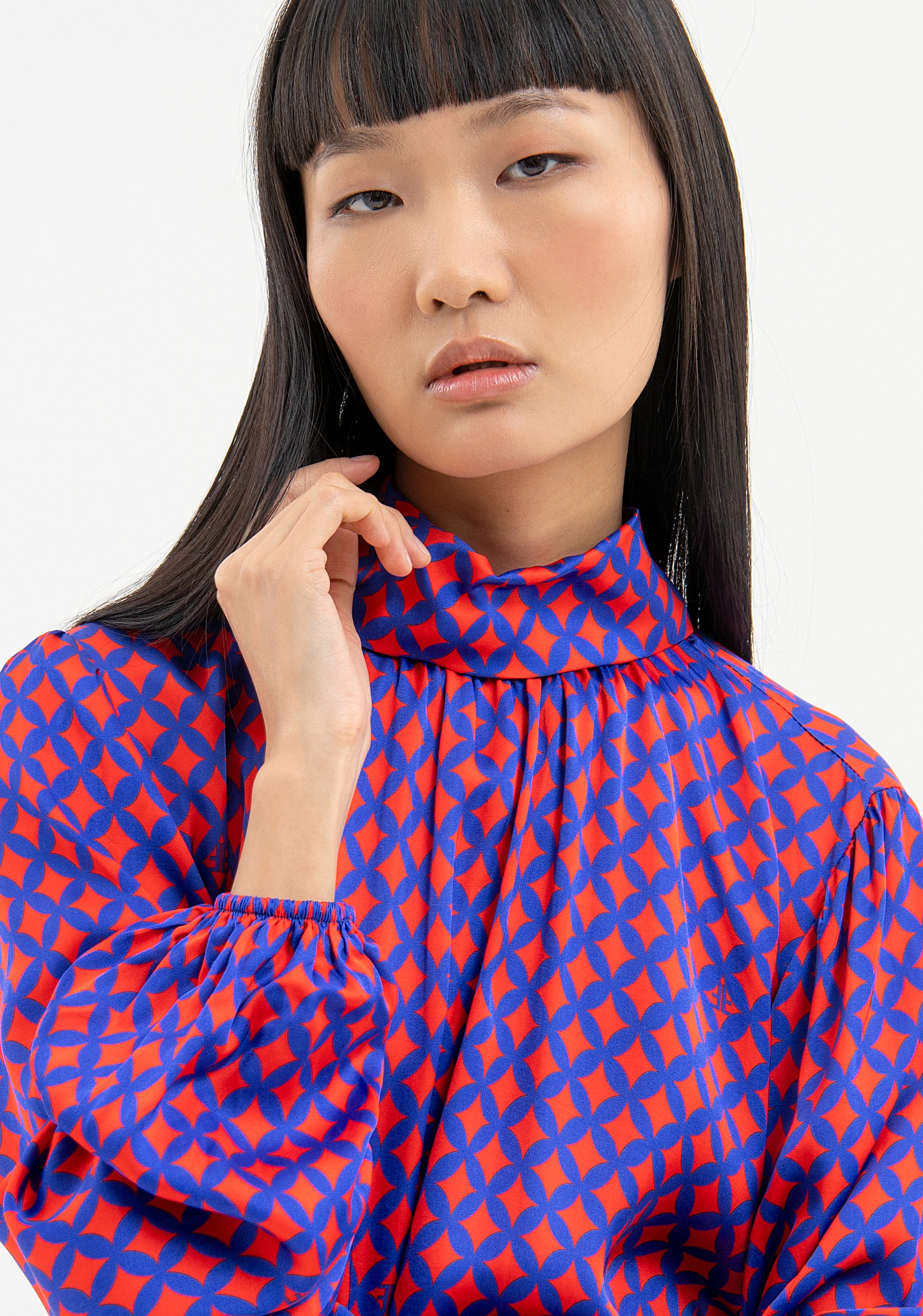 Blouse wide fit with geometric pattern Fracomina FR23WT1032W651R8-R18-3