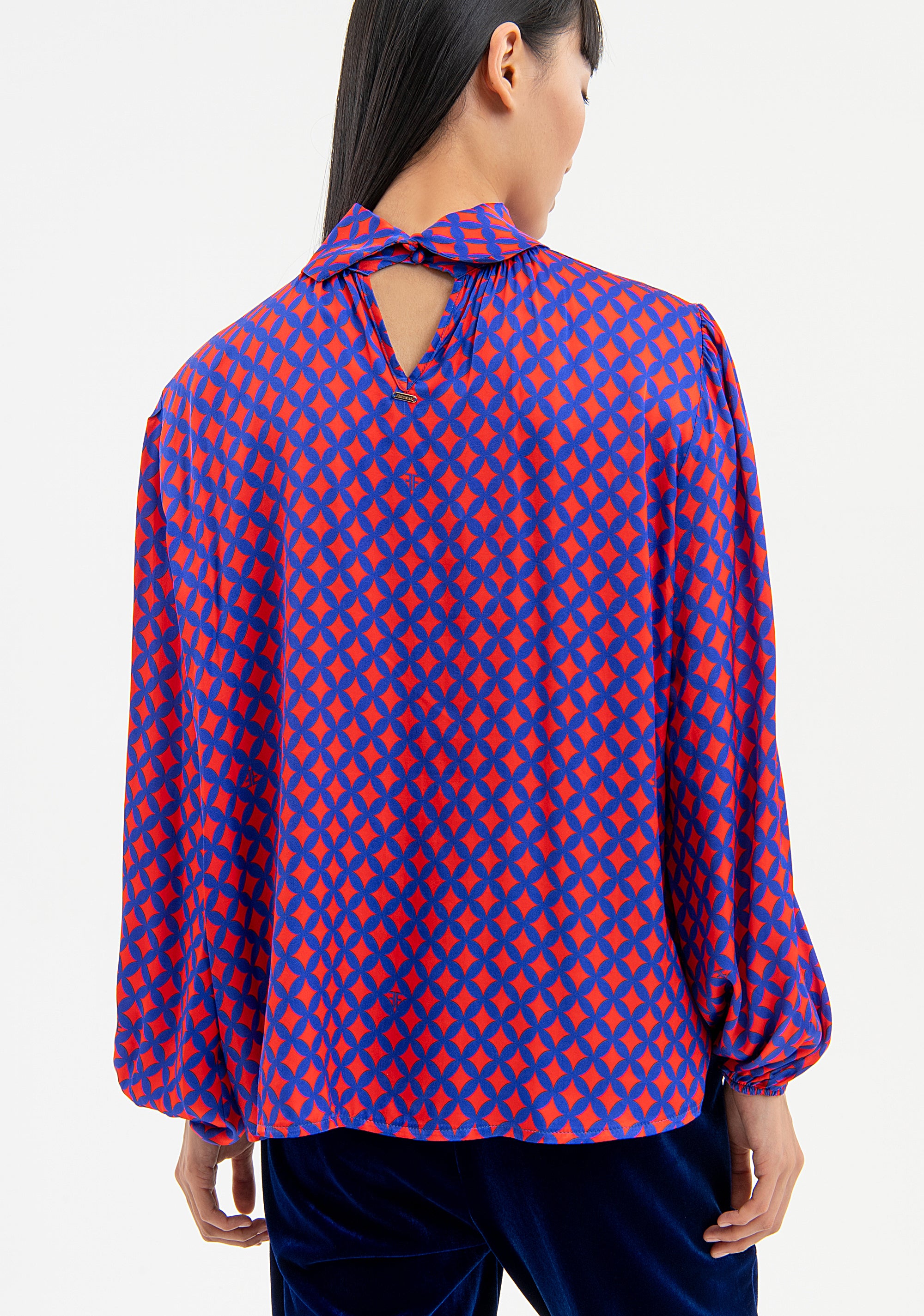 Blouse wide fit with geometric pattern Fracomina FR23WT1032W651R8-R18-4