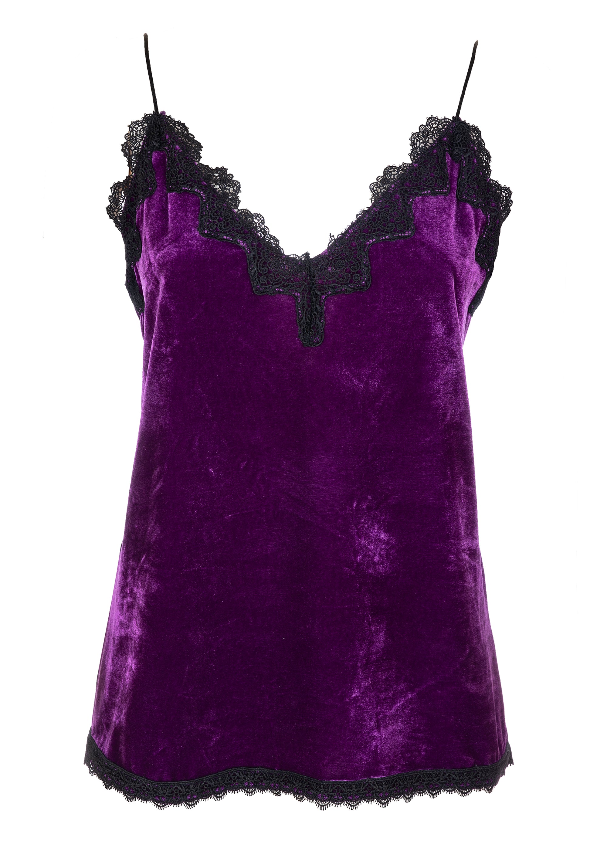Sleeveless top lingerie style made in velvet Fracomina FR23WT2006W597G1-I84-1_da11f0e0-631e-4c1d-b84d-954bc9819865