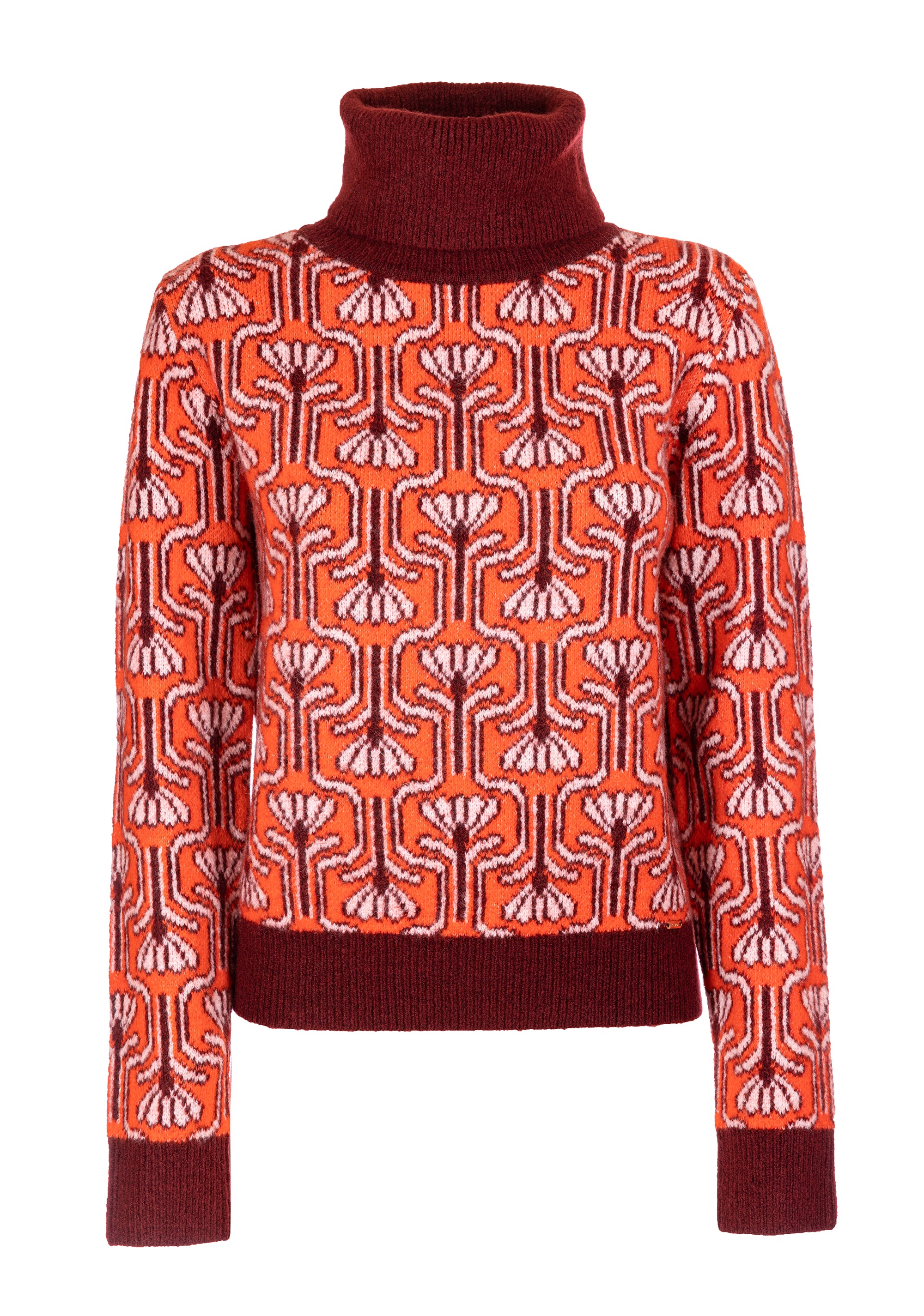 Knitwear slim fit with flowery jacquard effect Fracomina FR23WT7054K457F8-R25-1