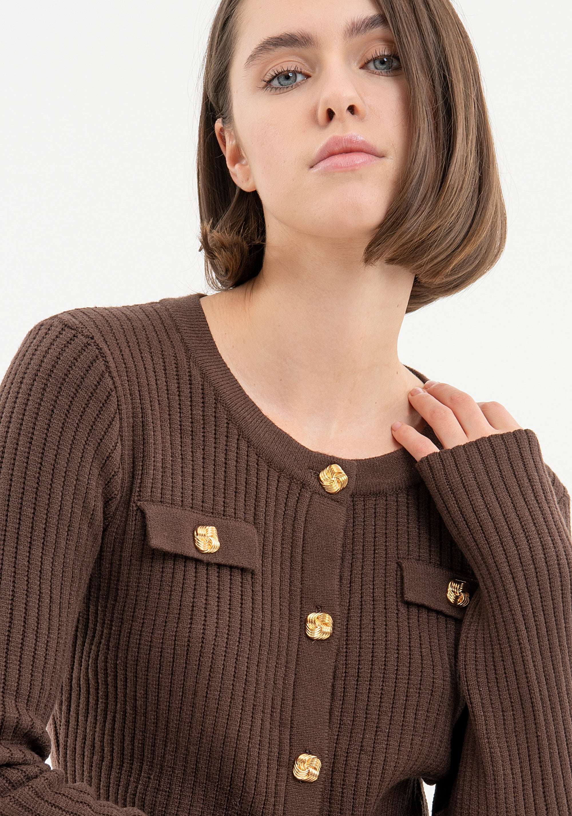 Cardigan slim fit with ribs Fracomina FR23WT8005K50201-091-2