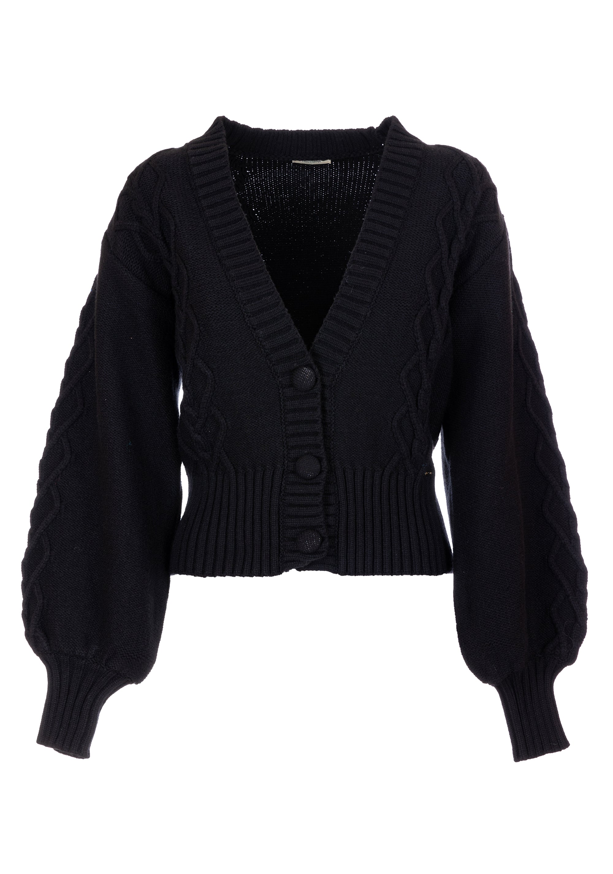 Cardigan regular fit with plaits Fracomina FR23WT8008K50201-053-1_08099b29-c317-4aa2-970a-66b0451f23d2