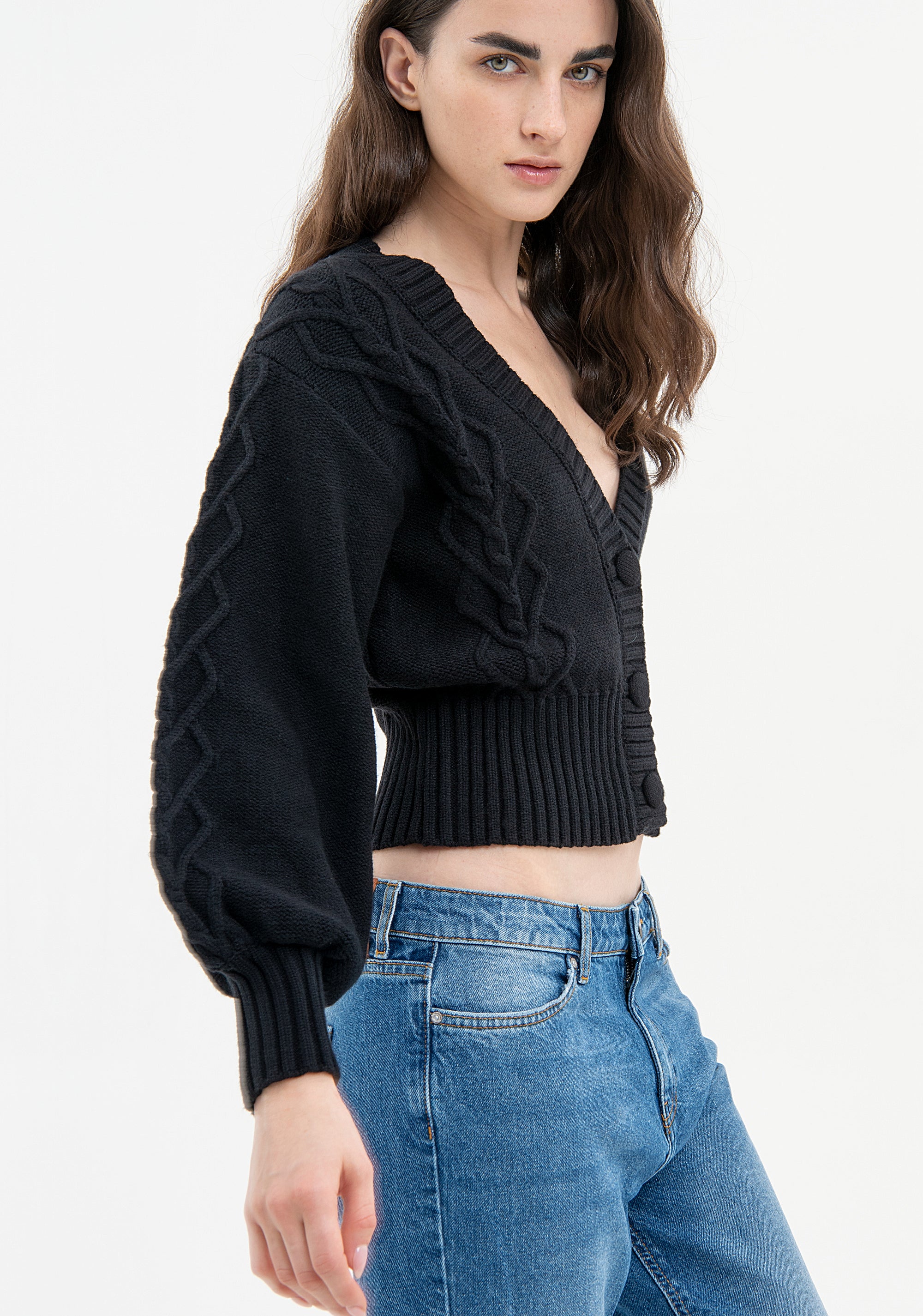 Cardigan regular fit with plaits Fracomina FR23WT8008K50201-053-3
