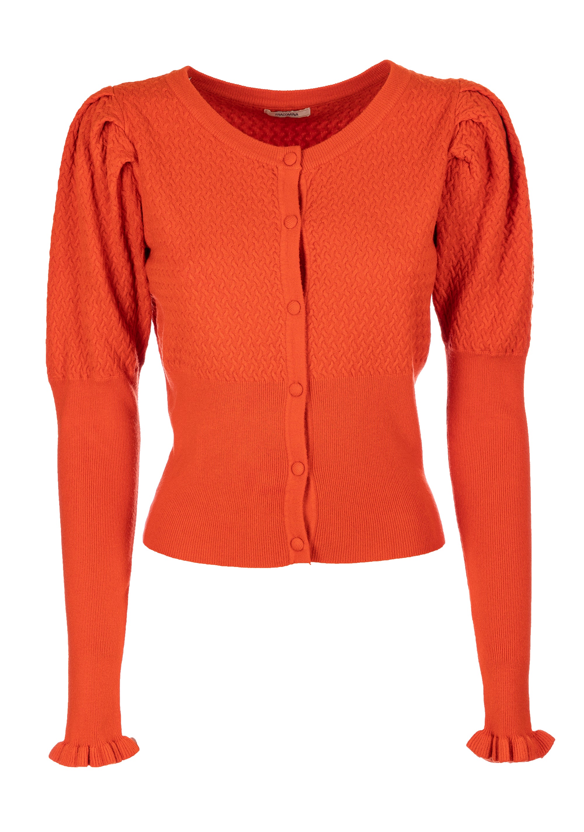 Cardigan regular fit with weaved stitch Fracomina FR23WT8021K50401-376-1_2d964493-0c15-42a3-83db-1d85deaca8b4