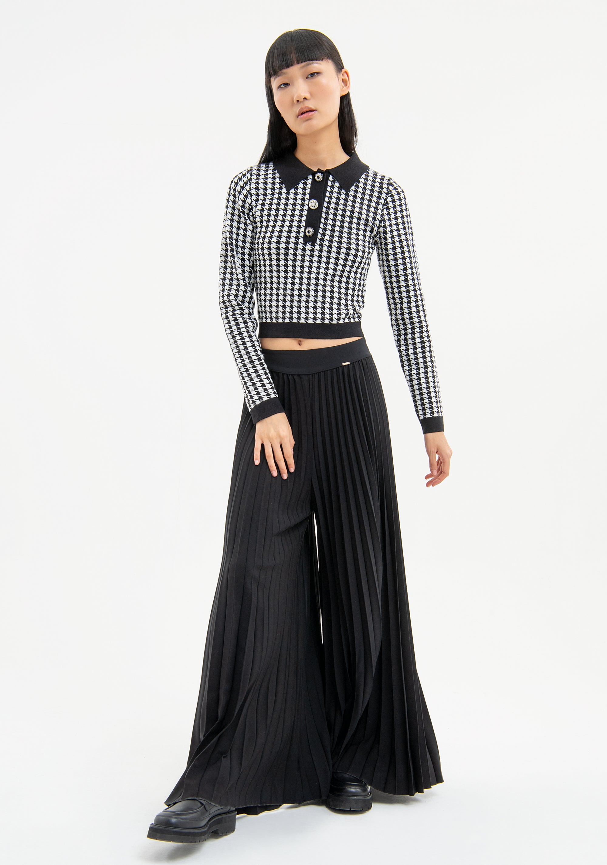 Palazzo Fracomina Pantalone Palazzo Pant Wide Fit With Plissè