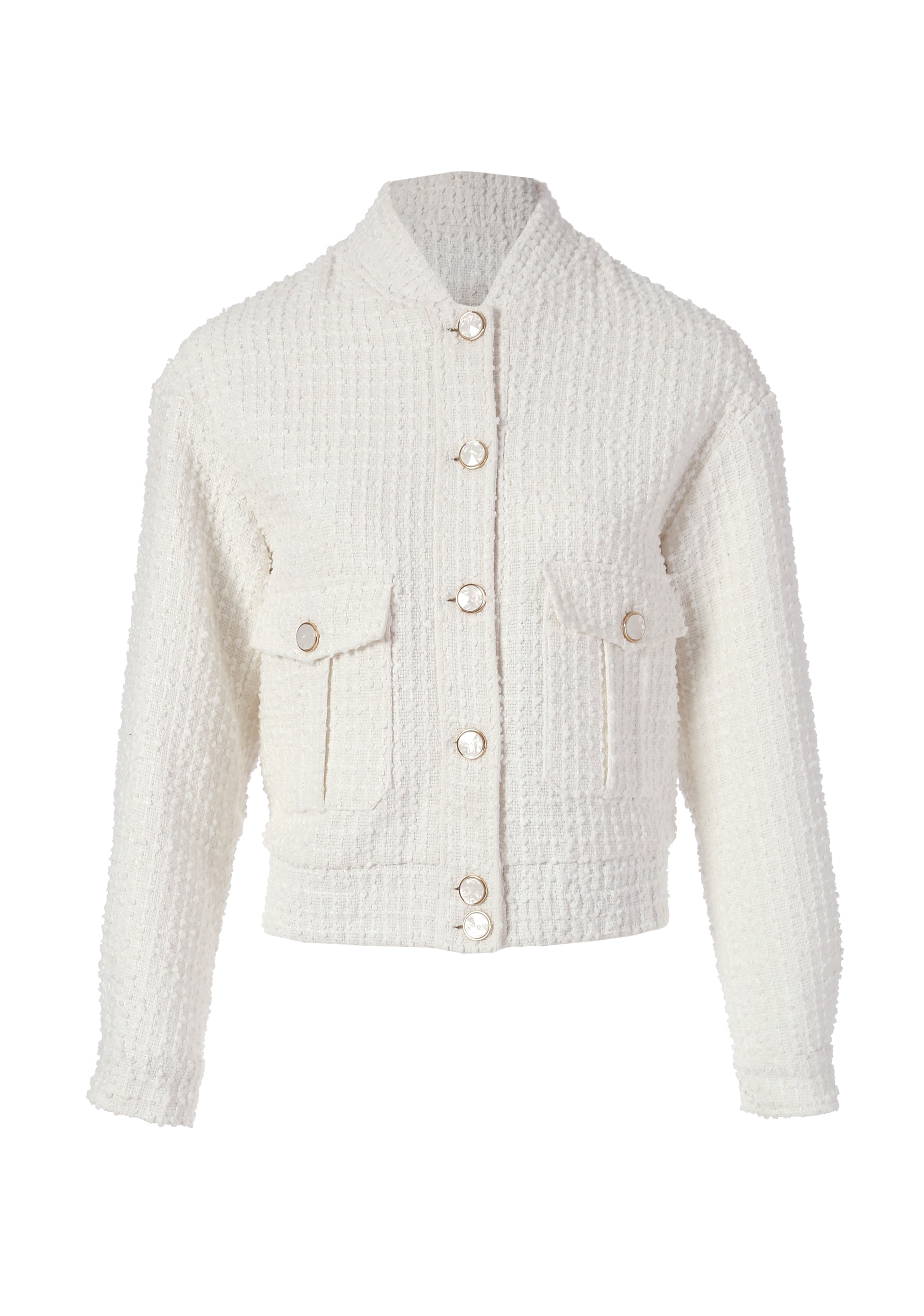 Bomber jacket regular fit made in tweed Fracomina FR24SC1002W59201-108-1_743f9e25-d198-4cc4-8e0f-31bd2661a5e0