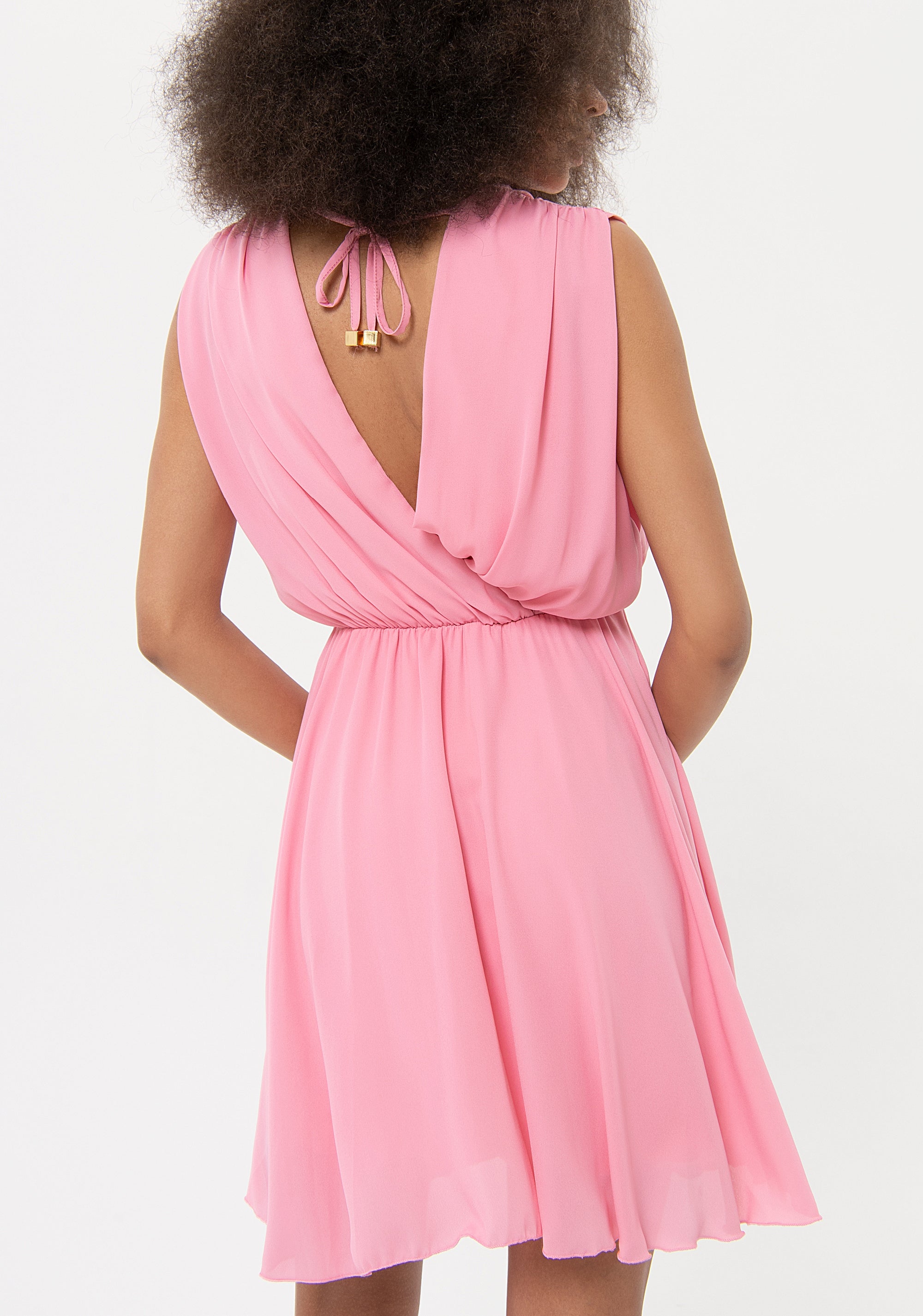 Mini sleeveless dress made in georgette Fracomina FR24SD1040W41201-183-4