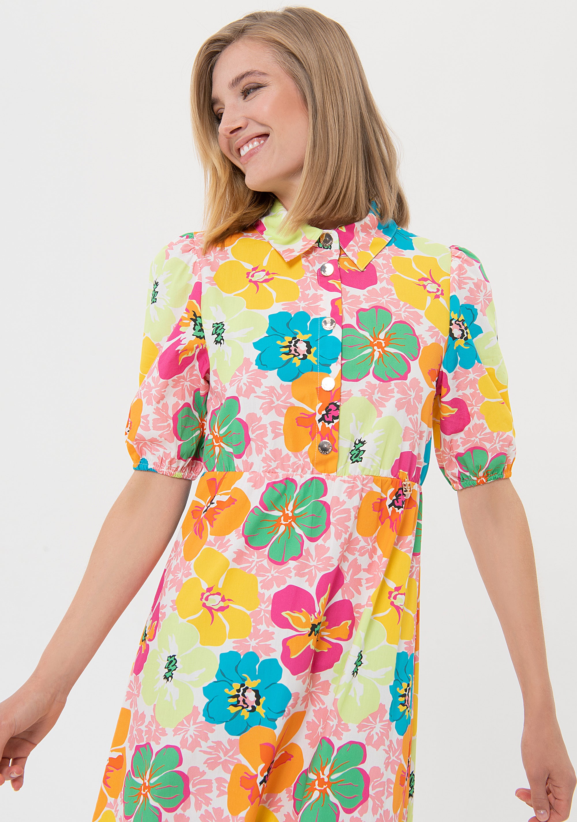 Long dress regular fit with flowery pattern Fracomina FR24SD3002W400R8-S27-2