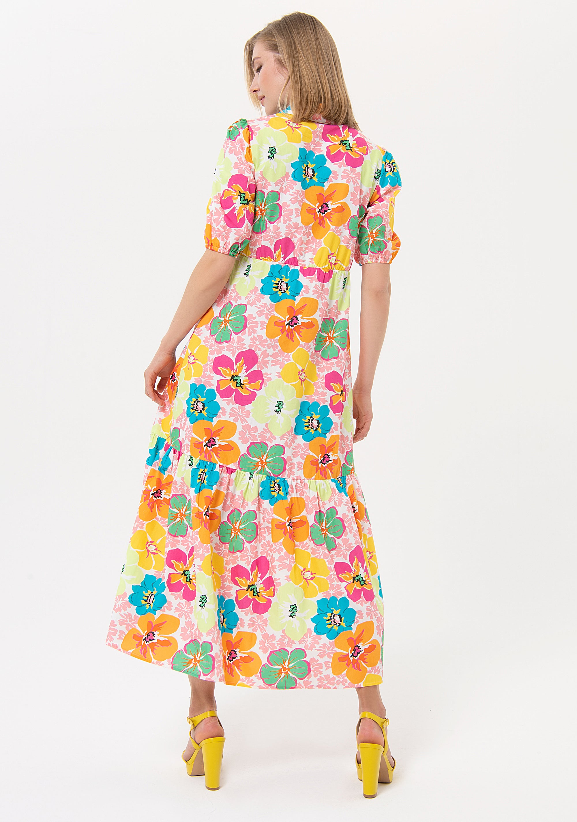 Long dress regular fit with flowery pattern Fracomina FR24SD3002W400R8-S27-4