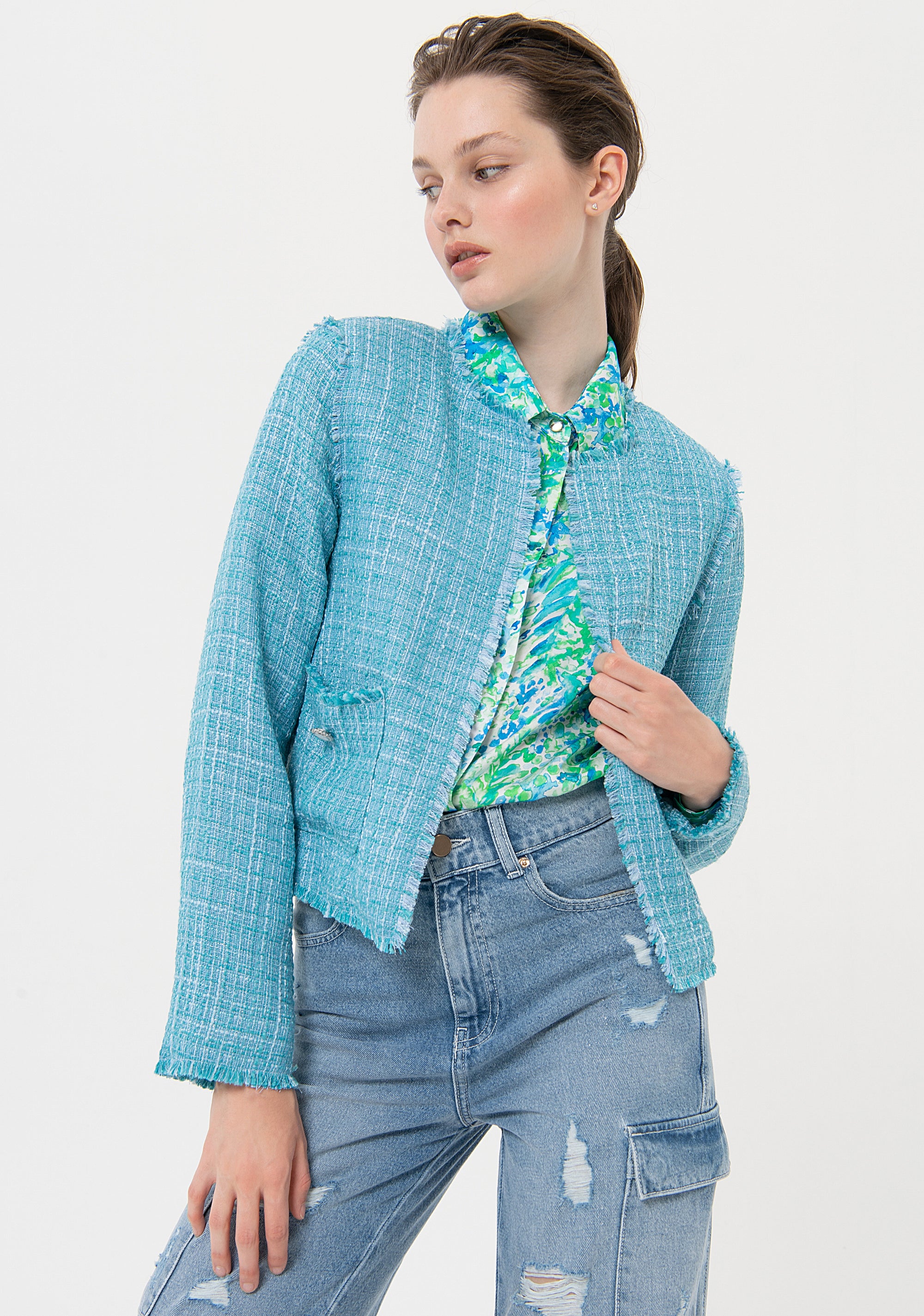 Jacket regular fit made in tweed Fracomina FR24SJ1008W63301-037-1_2c04c021-2660-44e8-be03-605c22ded83e