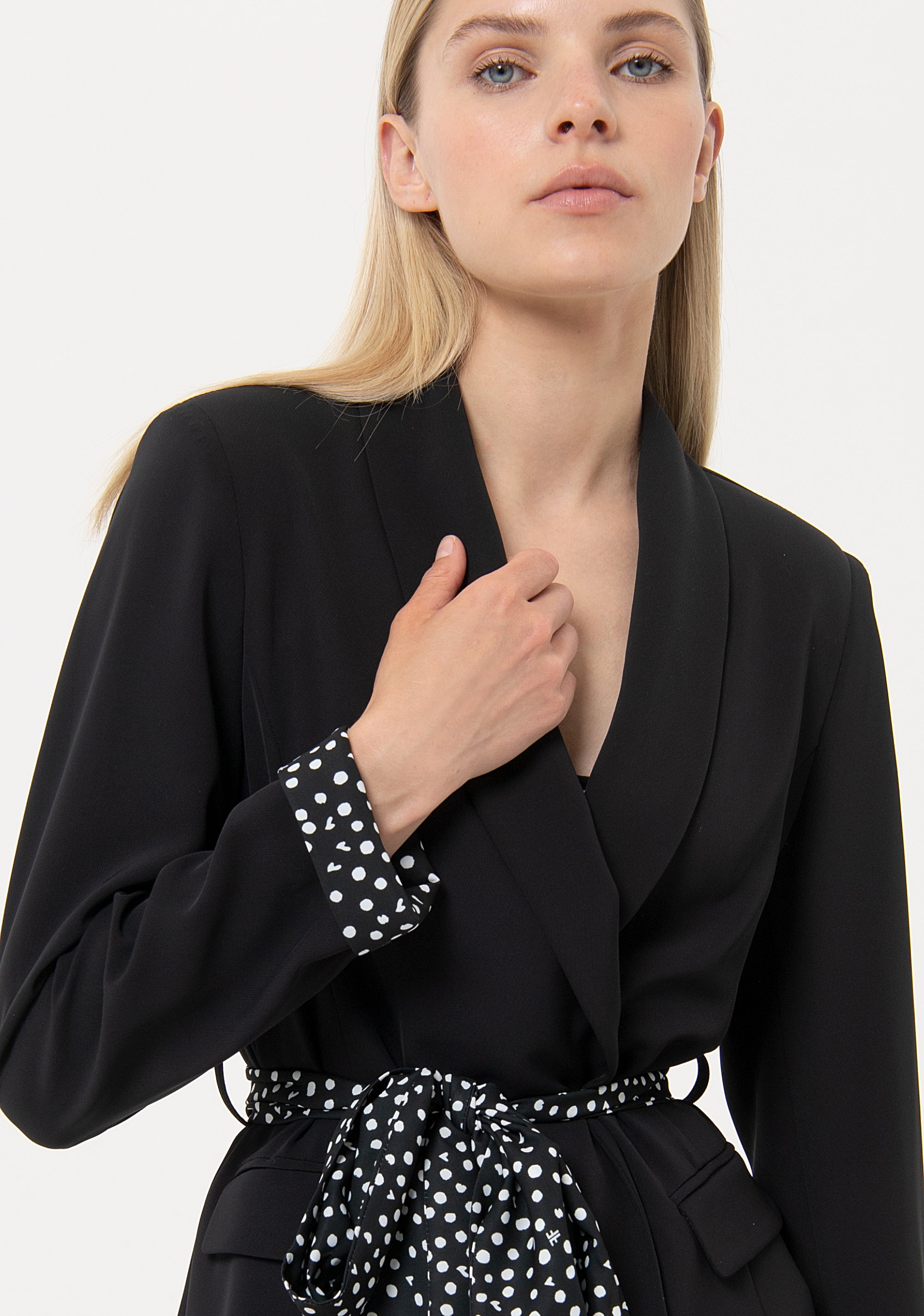 Long blazer regular fit made in technical fabric Fracomina FR24SJ3007W436R8-053-2