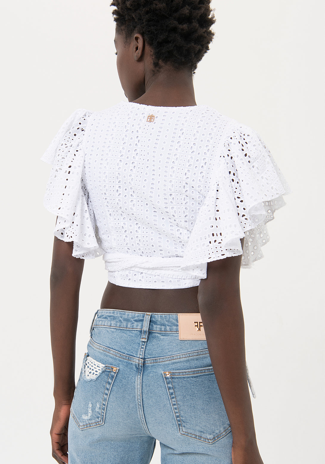 Top cropped made in San Gallo lace Fracomina FR24ST1047W40401-278-4
