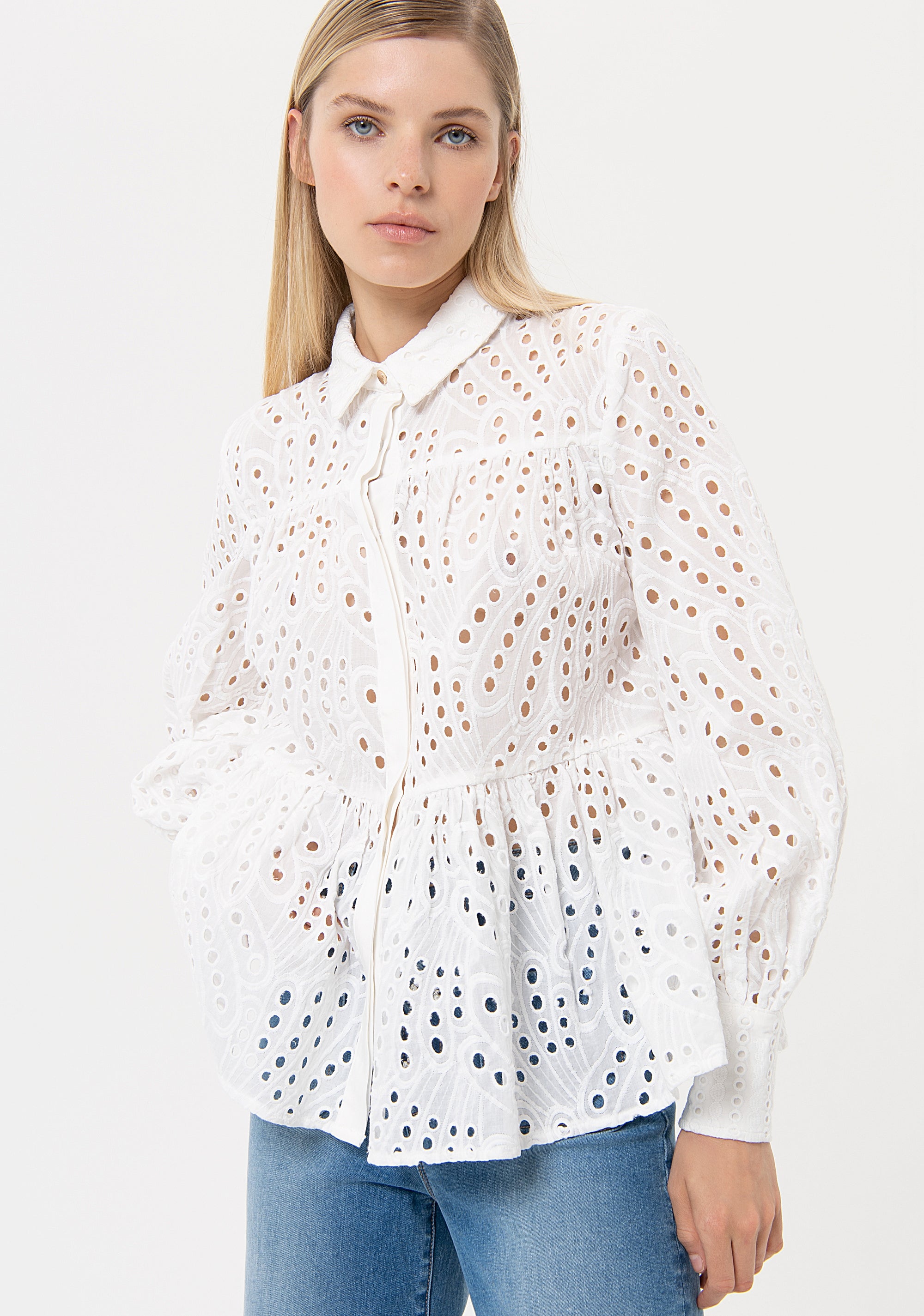 Shirt regular fit made in San Gallo lace Fracomina FR24ST6011W68701-278-1