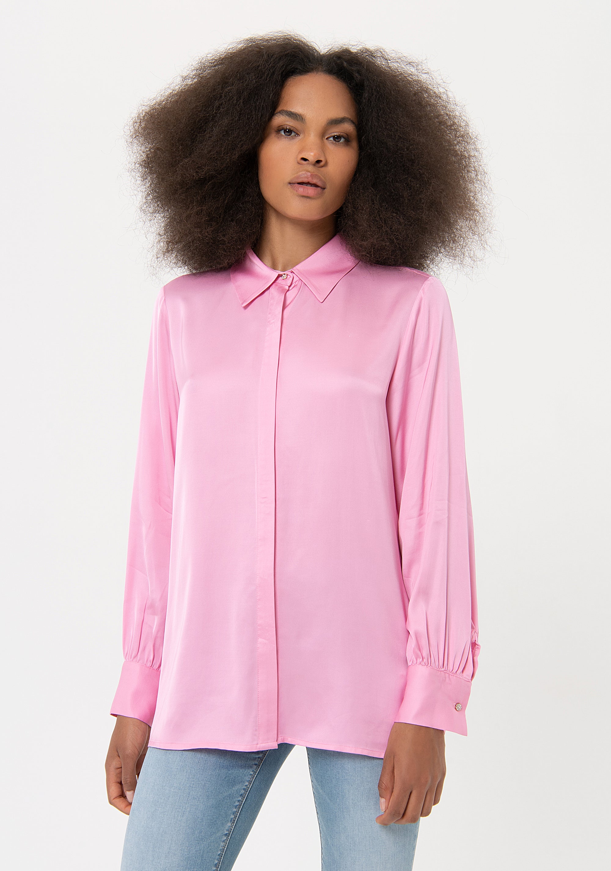 Shirt regular fit made in satin Fracomina FR24ST6017W51701-183-1