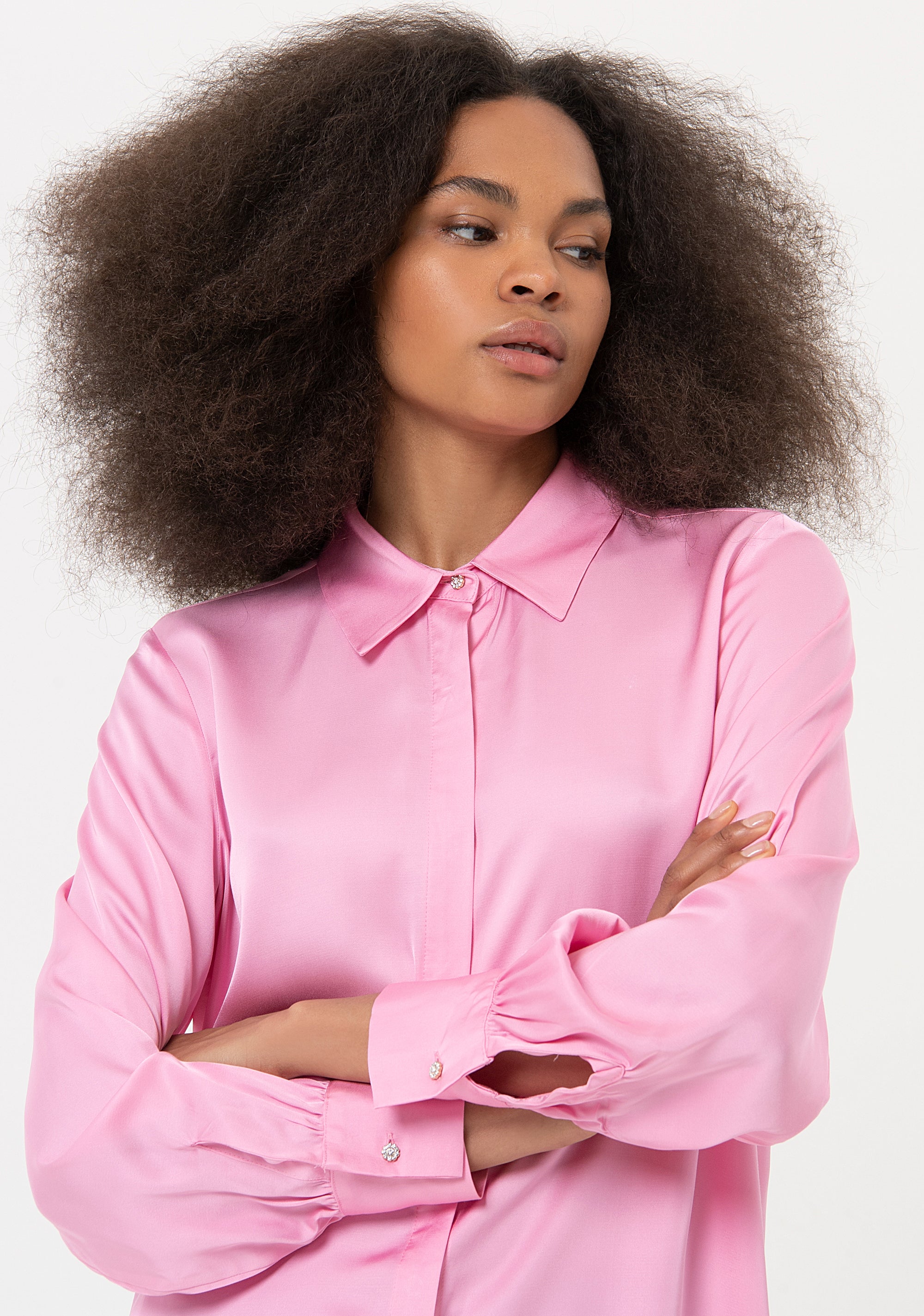 Shirt regular fit made in satin Fracomina FR24ST6017W51701-183-2