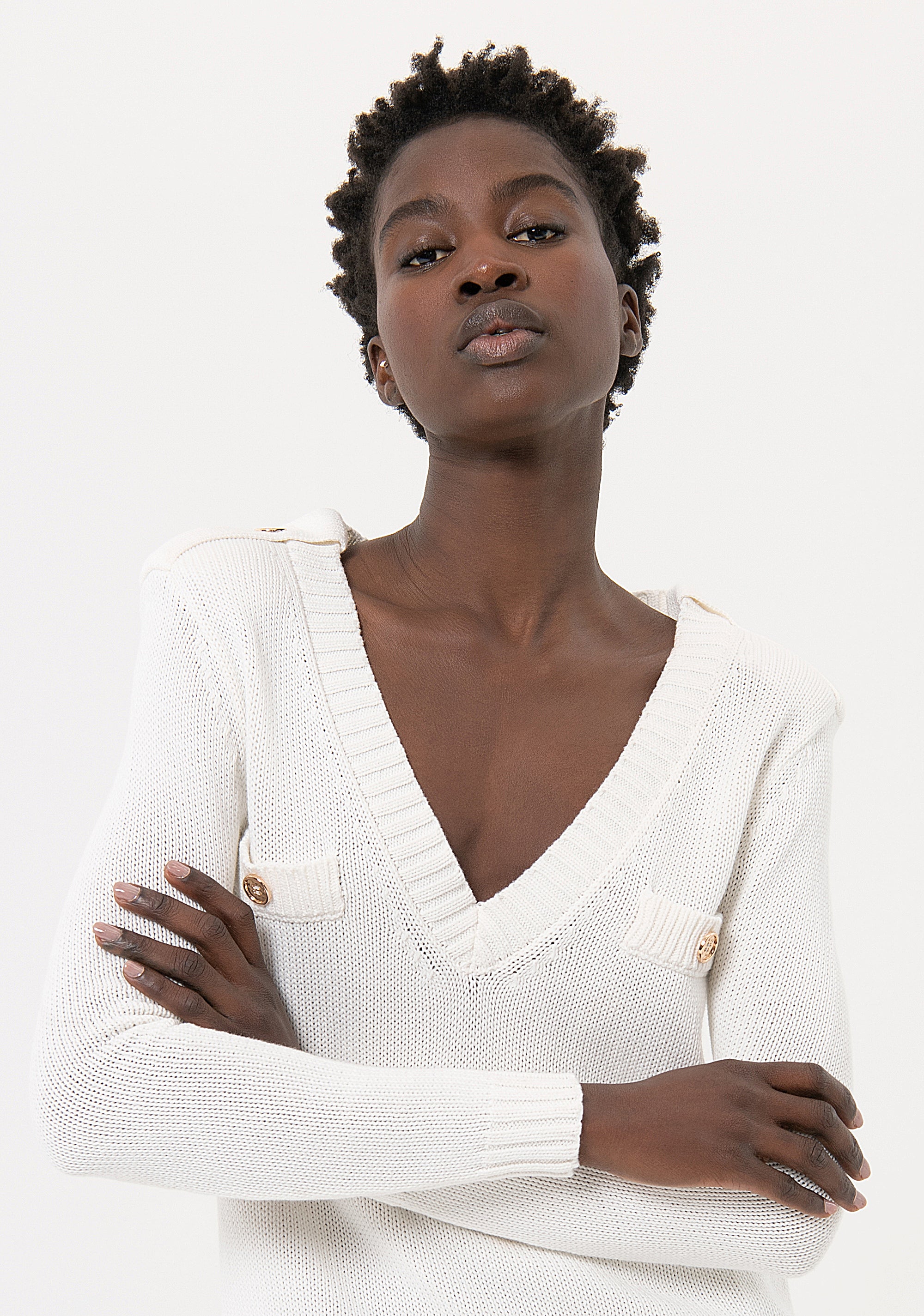 Knitwear over fit made in cotton Fracomina FR24ST7003K48801-108-3