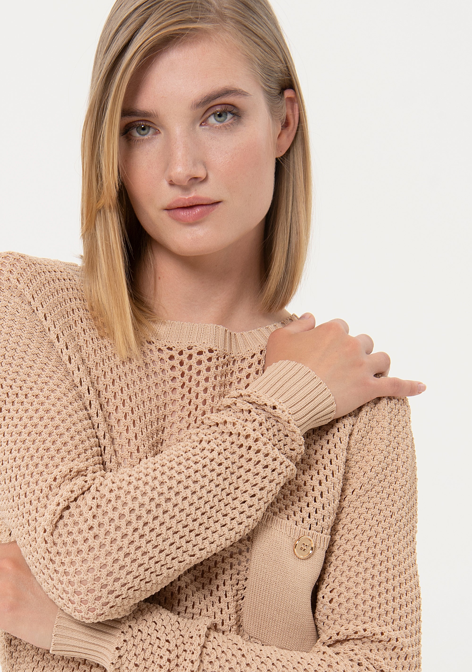 Knitwear regular fit with openwork Fracomina FR24ST7009K41601-093-2