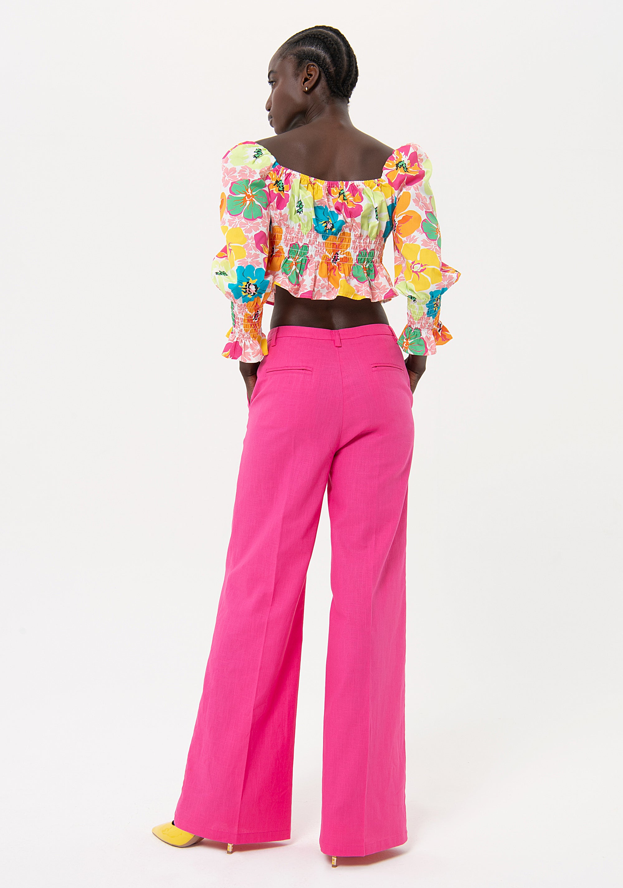 Palazzo pant flare made in cotton and linen Fracomina FR24SV3004W67101-148-4