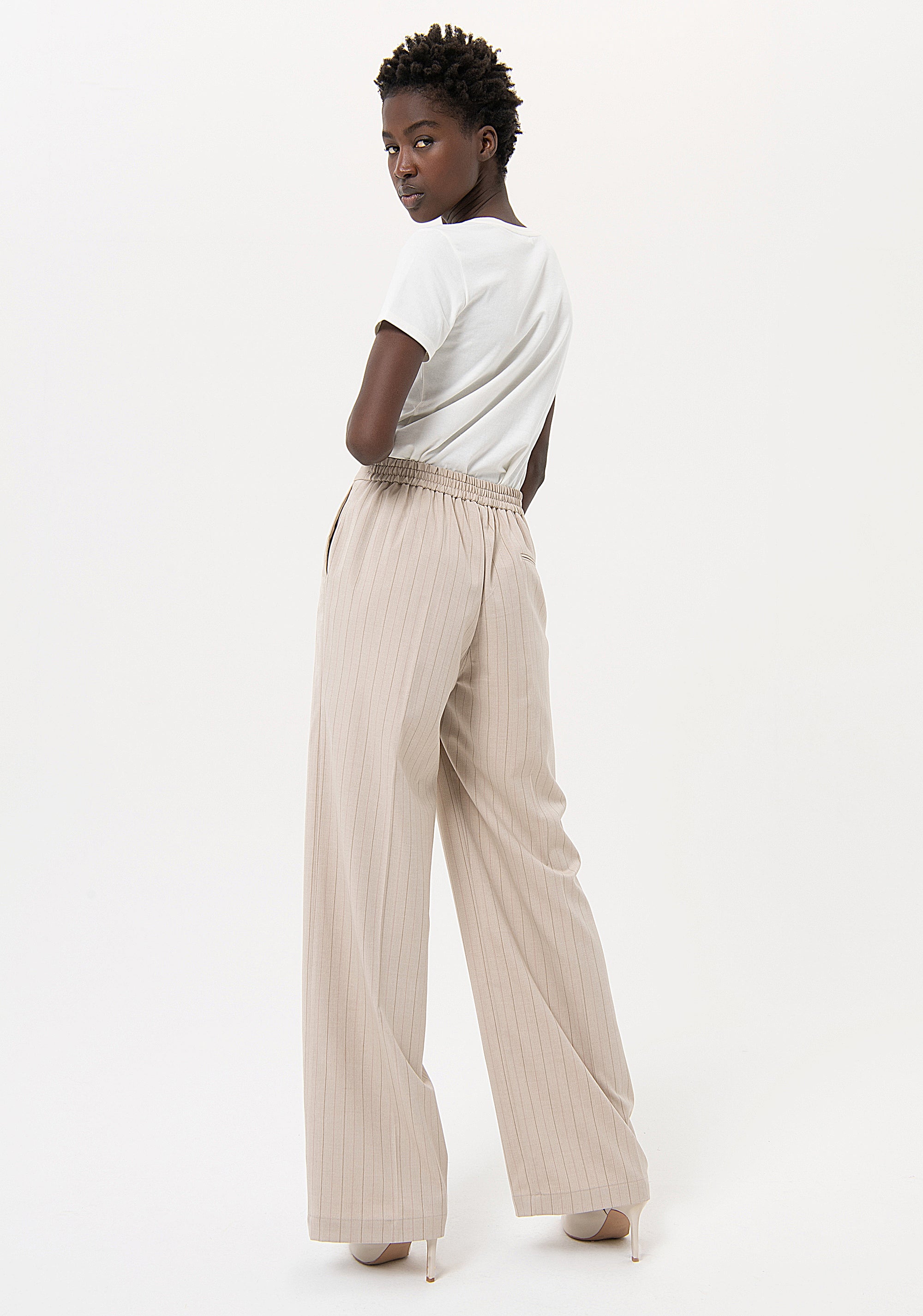 Palazzo pant flare with pinstriped effect Fracomina FR24SV3005W492Q6-251-4_d504b353-fcc2-4daa-90e9-5f4b82e09151