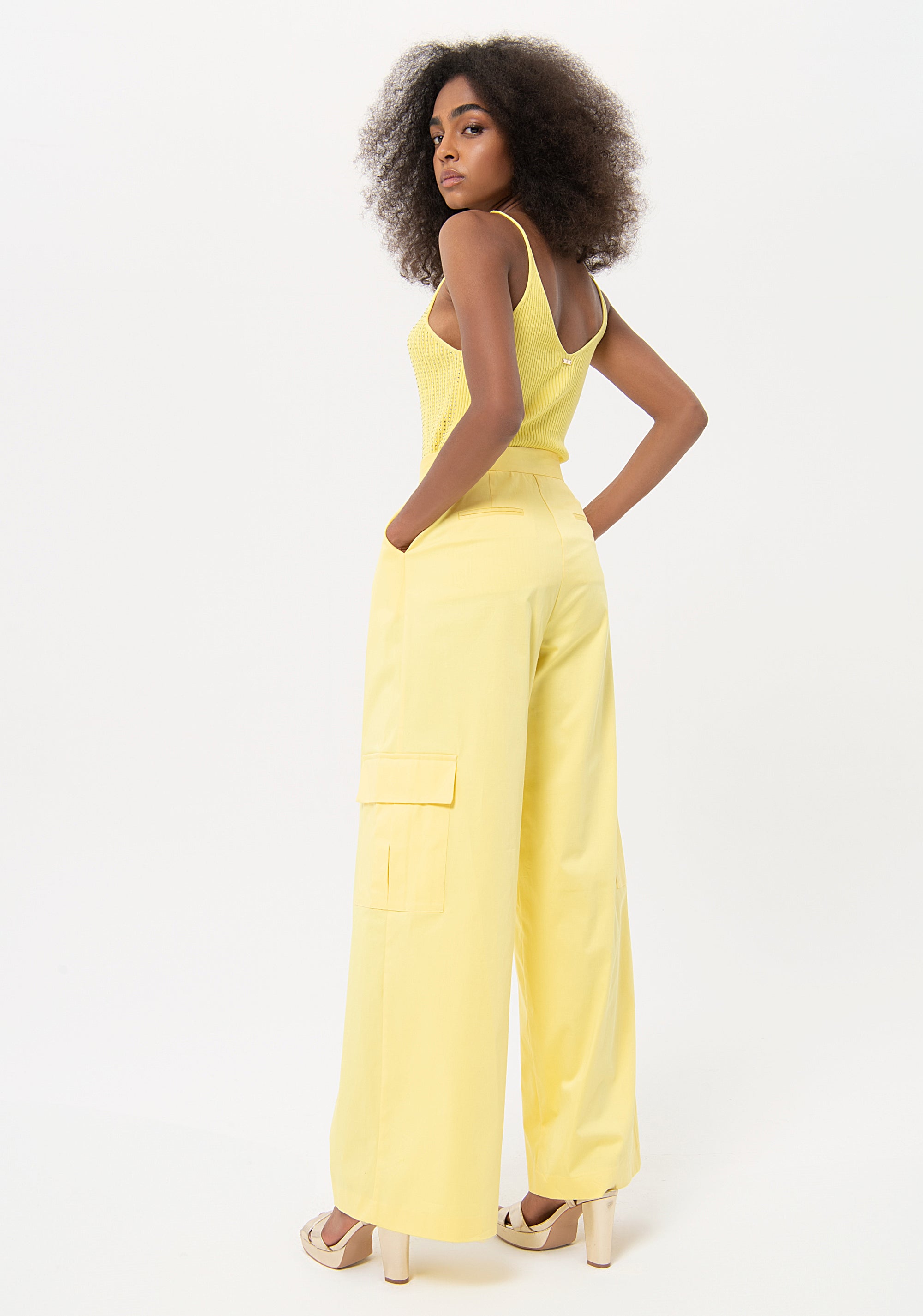 Palazzo pant flare with darts on the front Fracomina FR24SV3008W42001-184-2